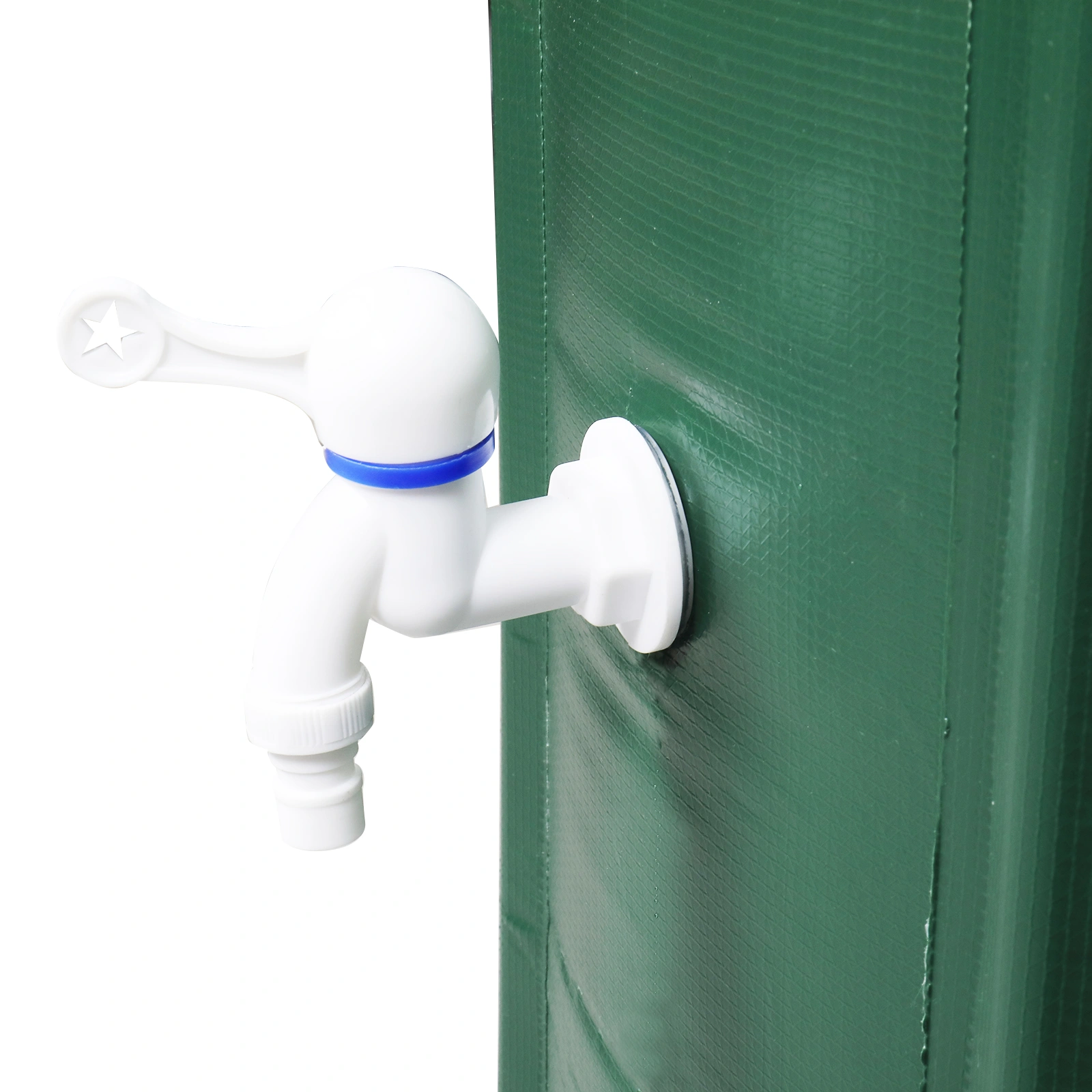 100 Gallon Rain Barrel PVC Water Collection Container with Measure Scale - Green Outdoor Garden Barrel view 3