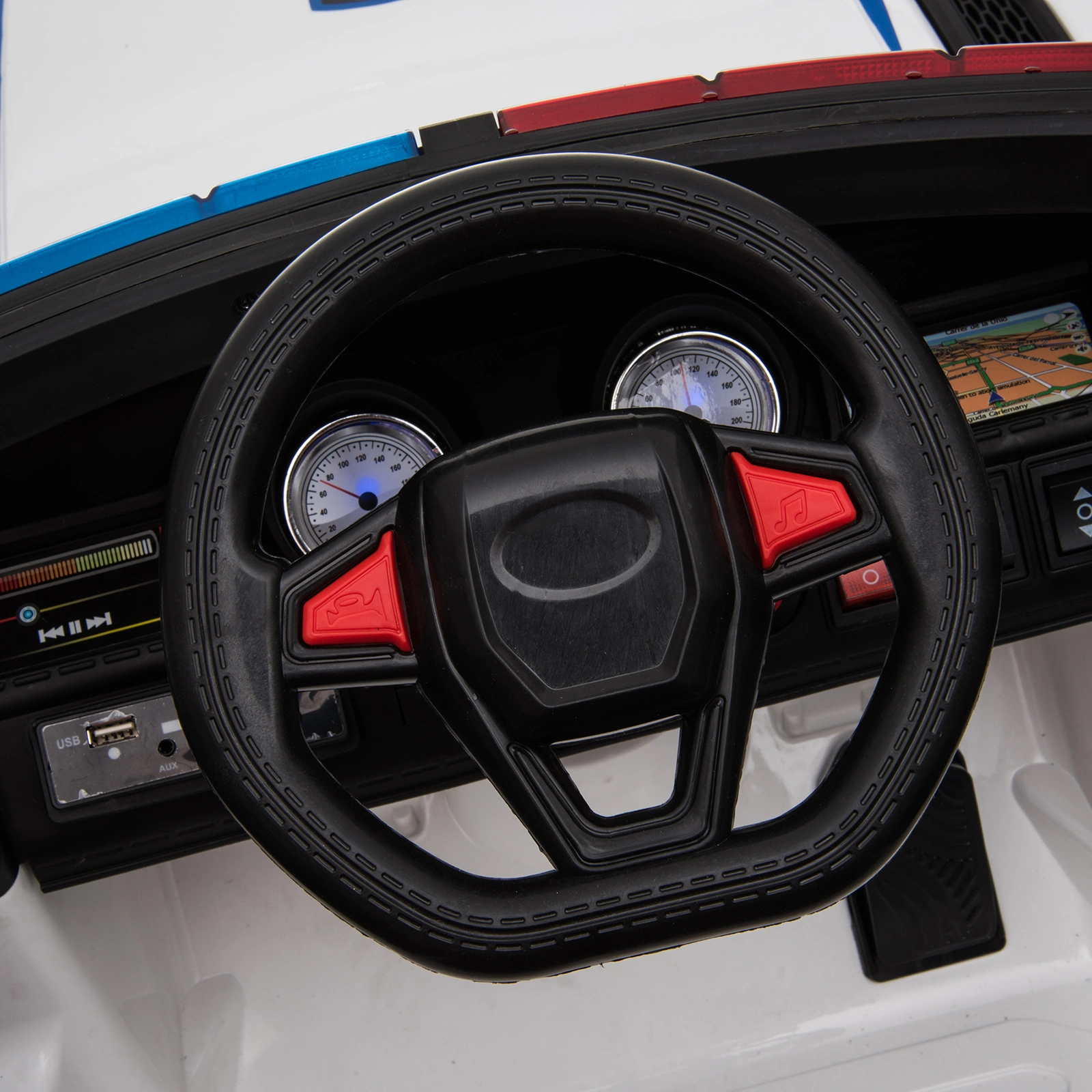 Dual Drive 12V 7Ah Police Car with 2.4G Remote Control White view 12