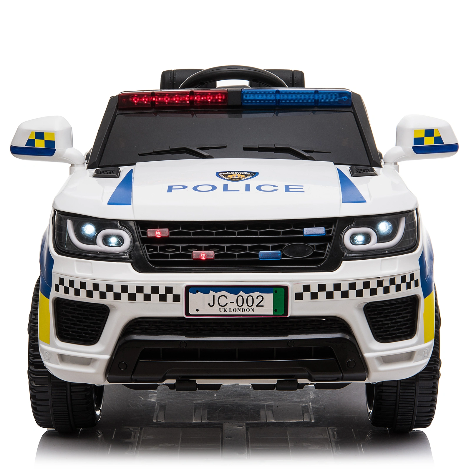 Dual Drive 12V 7Ah Police Car with 2.4G Remote Control White view 2