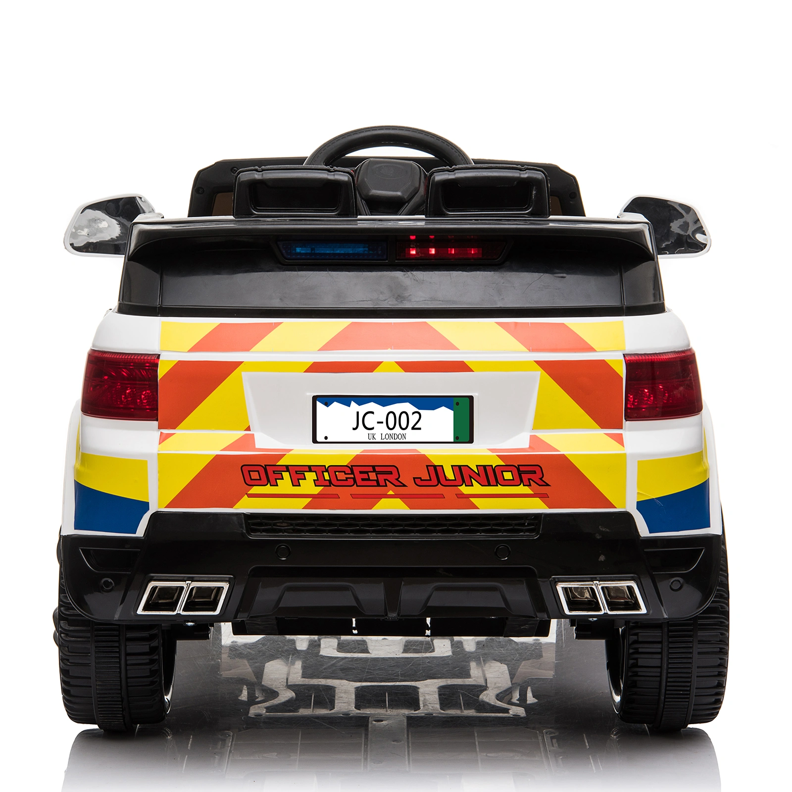 Dual Drive 12V 7Ah Police Car with 2.4G Remote Control White view 4