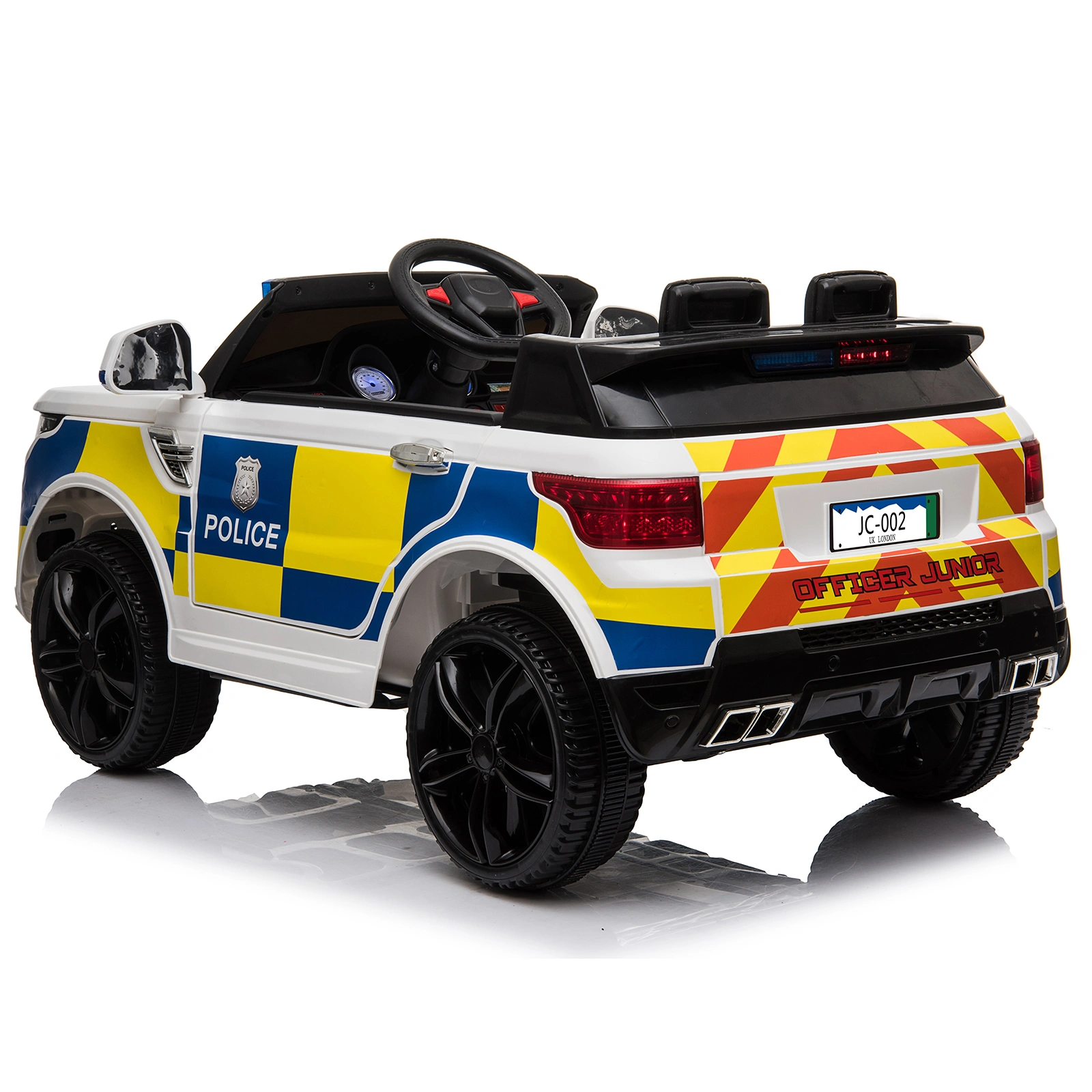 Dual Drive 12V 7Ah Police Car with 2.4G Remote Control White view 7