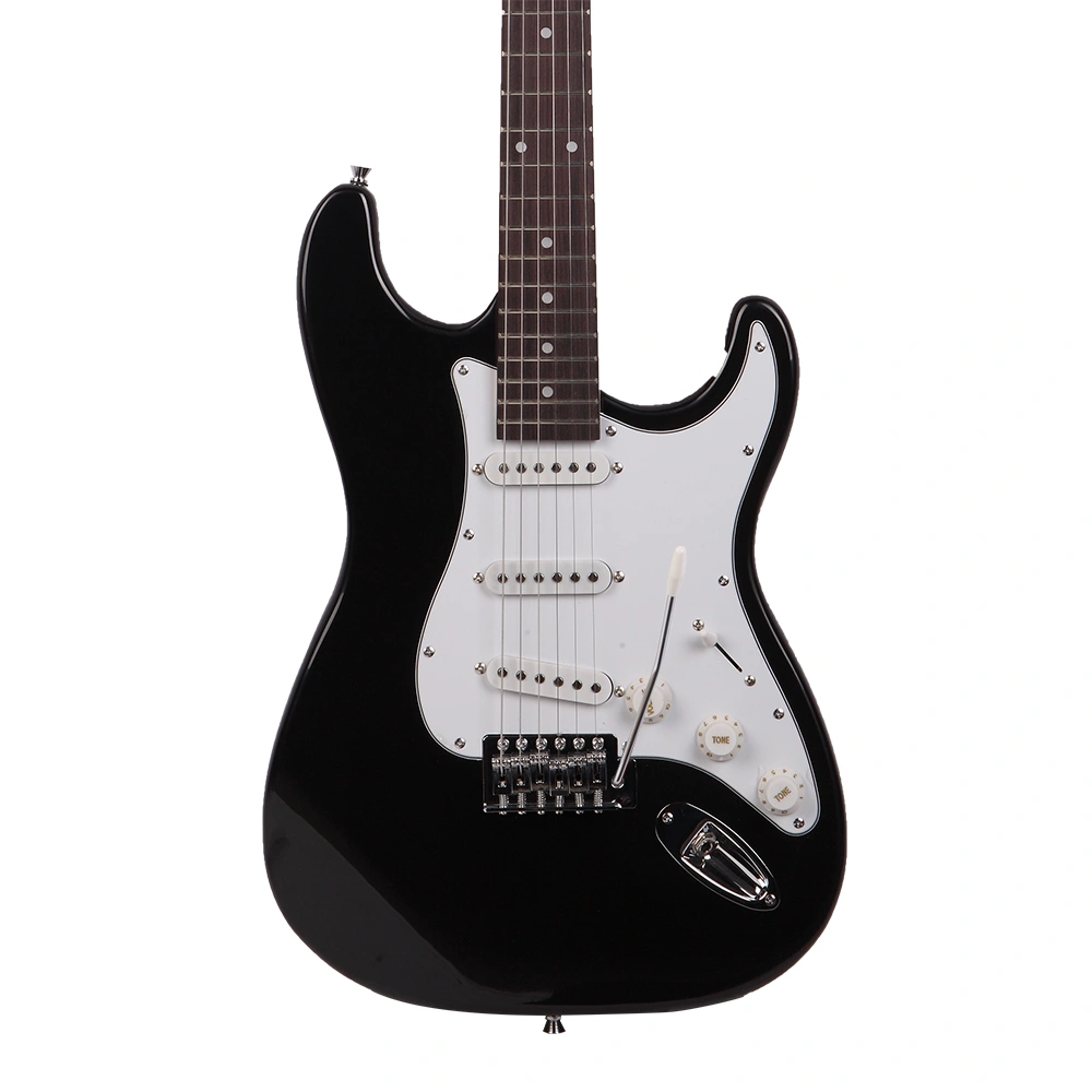 GST Rosewood Fingerboard Electric GuitarBagShoulder Strap Pick Whammy Bar Cord Wrench Tool Black & White view 10