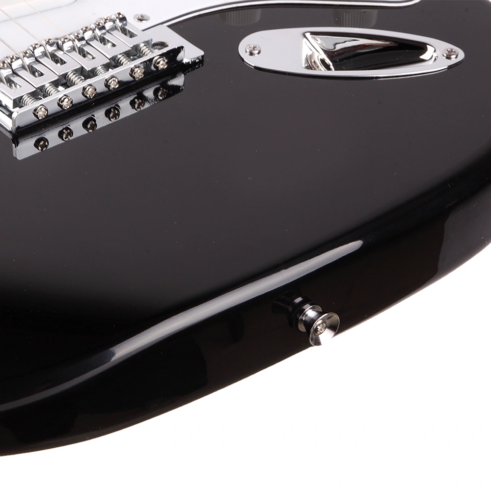 GST Rosewood Fingerboard Electric GuitarBagShoulder Strap Pick Whammy Bar Cord Wrench Tool Black & White view 13