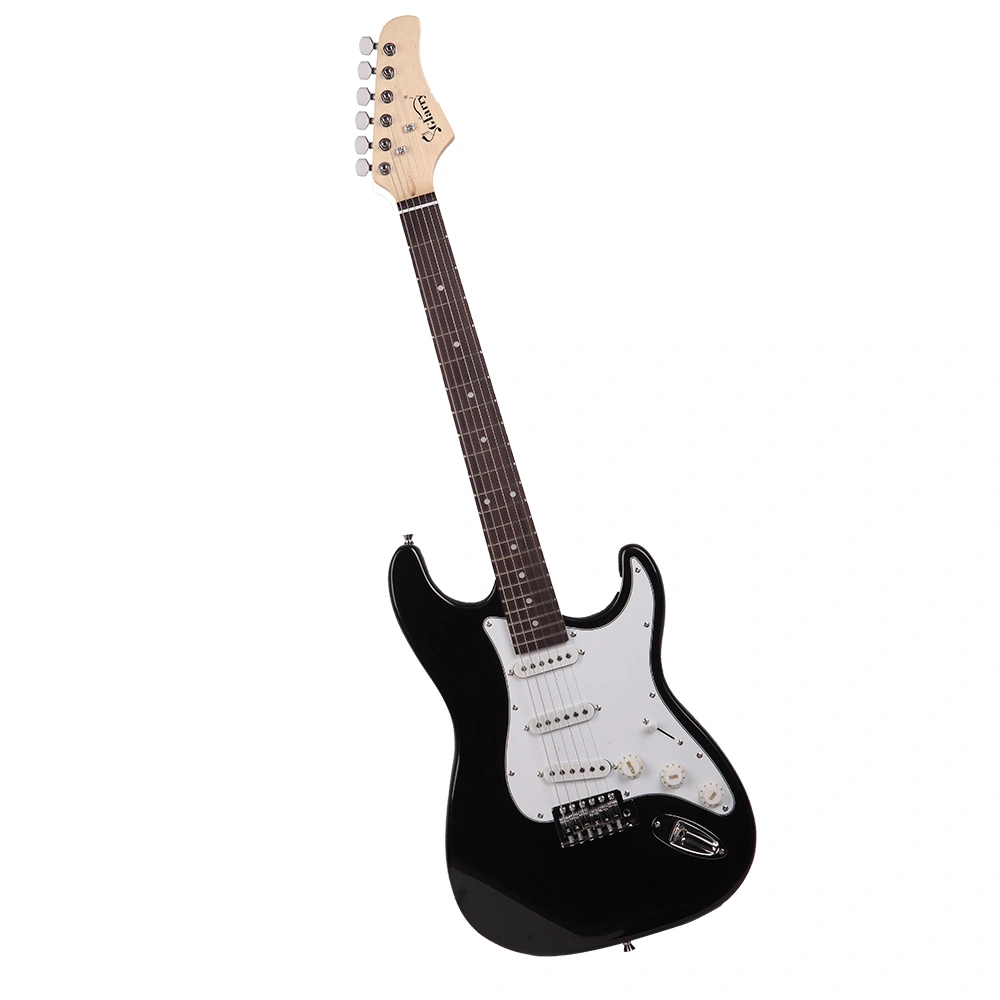 GST Rosewood Fingerboard Electric GuitarBagShoulder Strap Pick Whammy Bar Cord Wrench Tool Black & White view 4