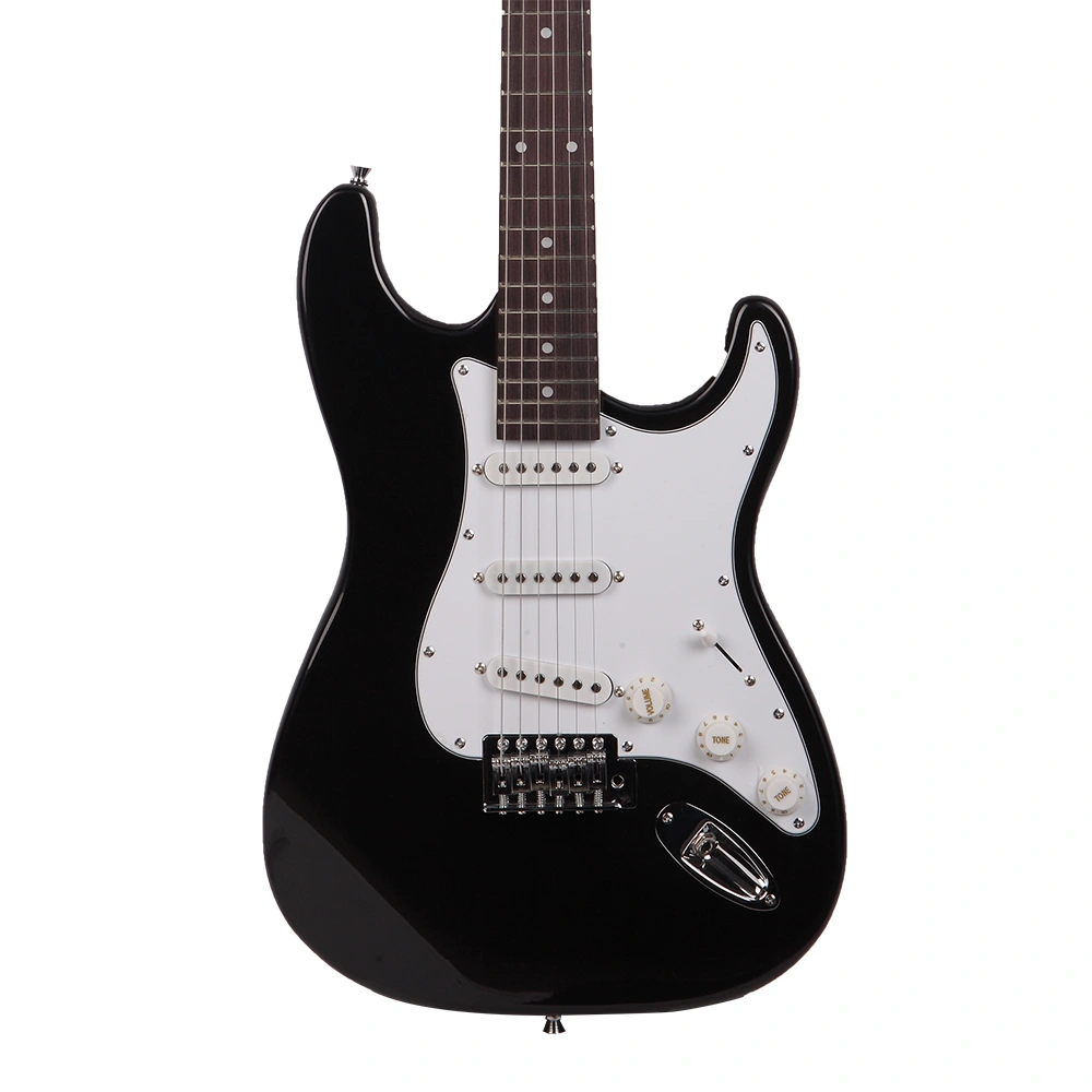 GST Rosewood Fingerboard Electric GuitarBagShoulder Strap Pick Whammy Bar Cord Wrench Tool Black & White view 7