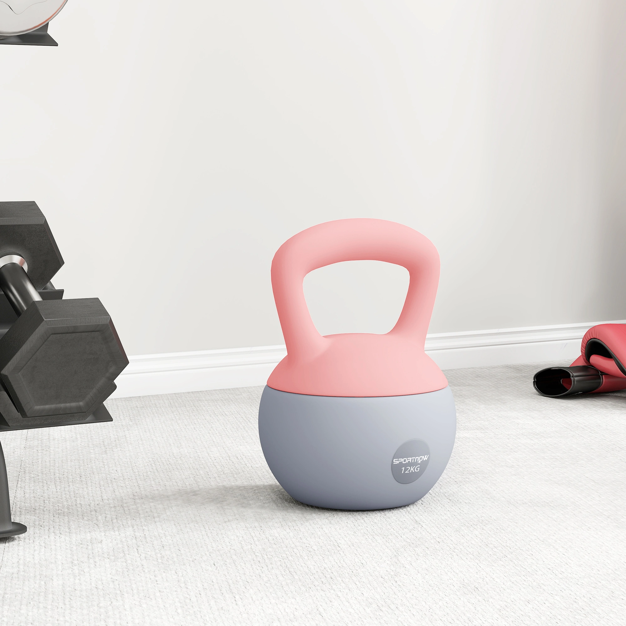 Kettlebell Set 2 Pack 10lb & 15lb Vinyl Coated Weights for Full Body Workout - Gray view 2