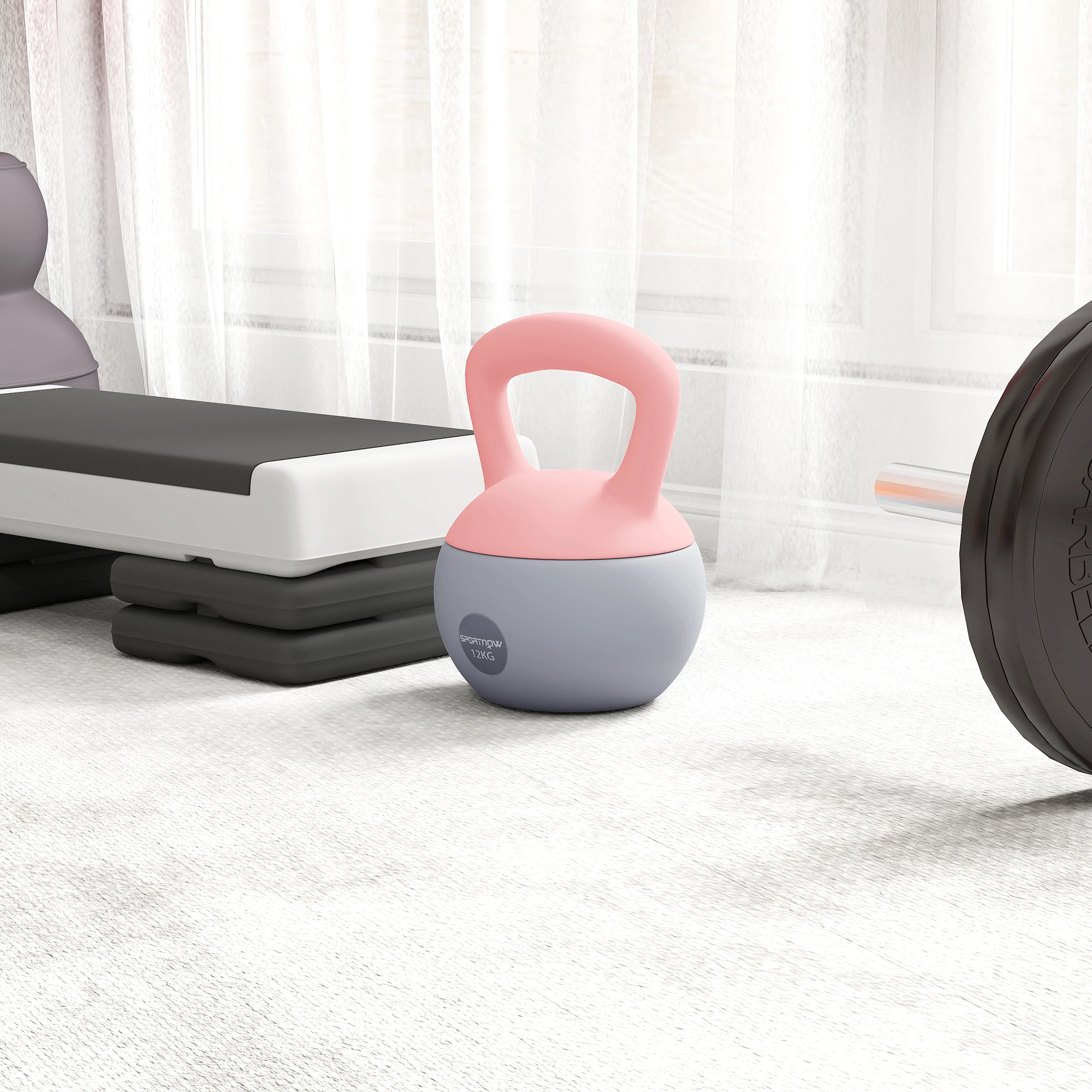 Kettlebell Set 2 Pack 10lb & 15lb Vinyl Coated Weights for Full Body Workout - Gray view 5