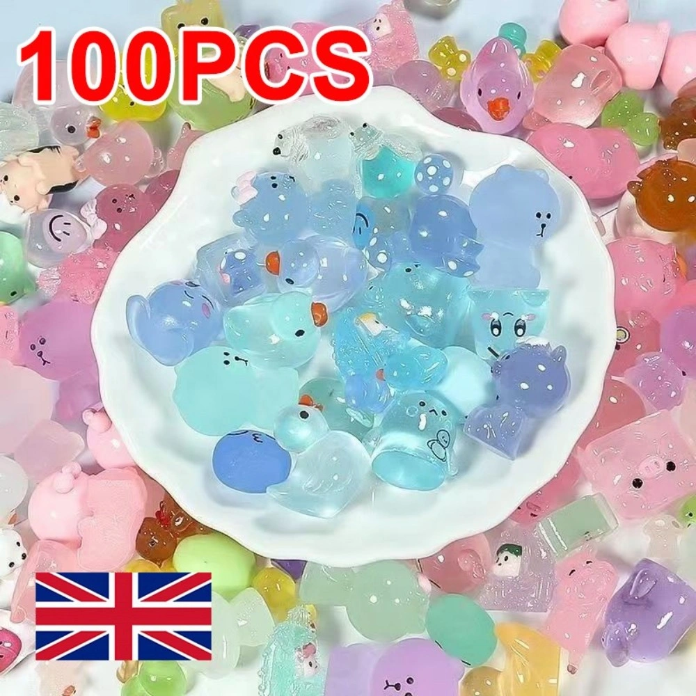 100Pcs Mini Luminous Resin Animals Glow In The Dark Mini Resin Animals Mixed view 2