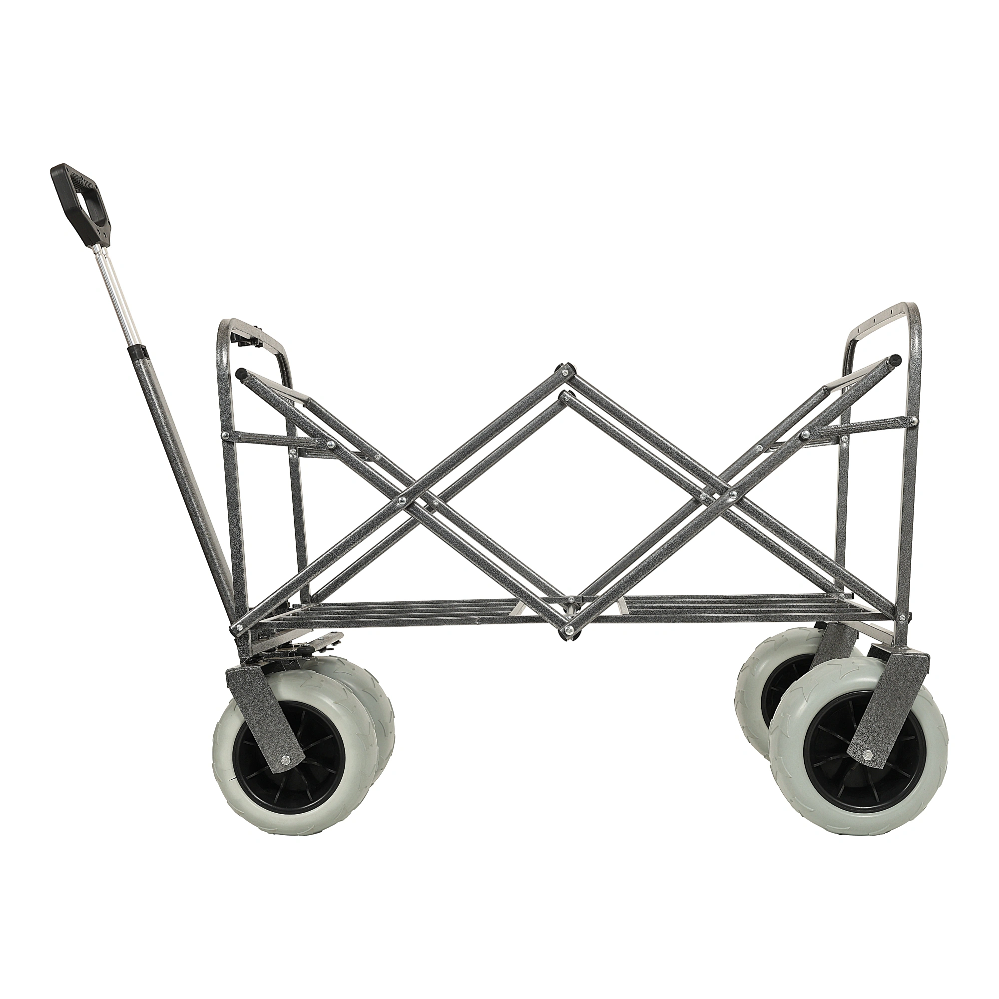 Fishing Cart with Rod Holders, 500lbs Beach Wagon with 9" Pneumatic Tires, All-Terrain Steel Frame Utility Cart with Multi-Use Bag, Black view 19