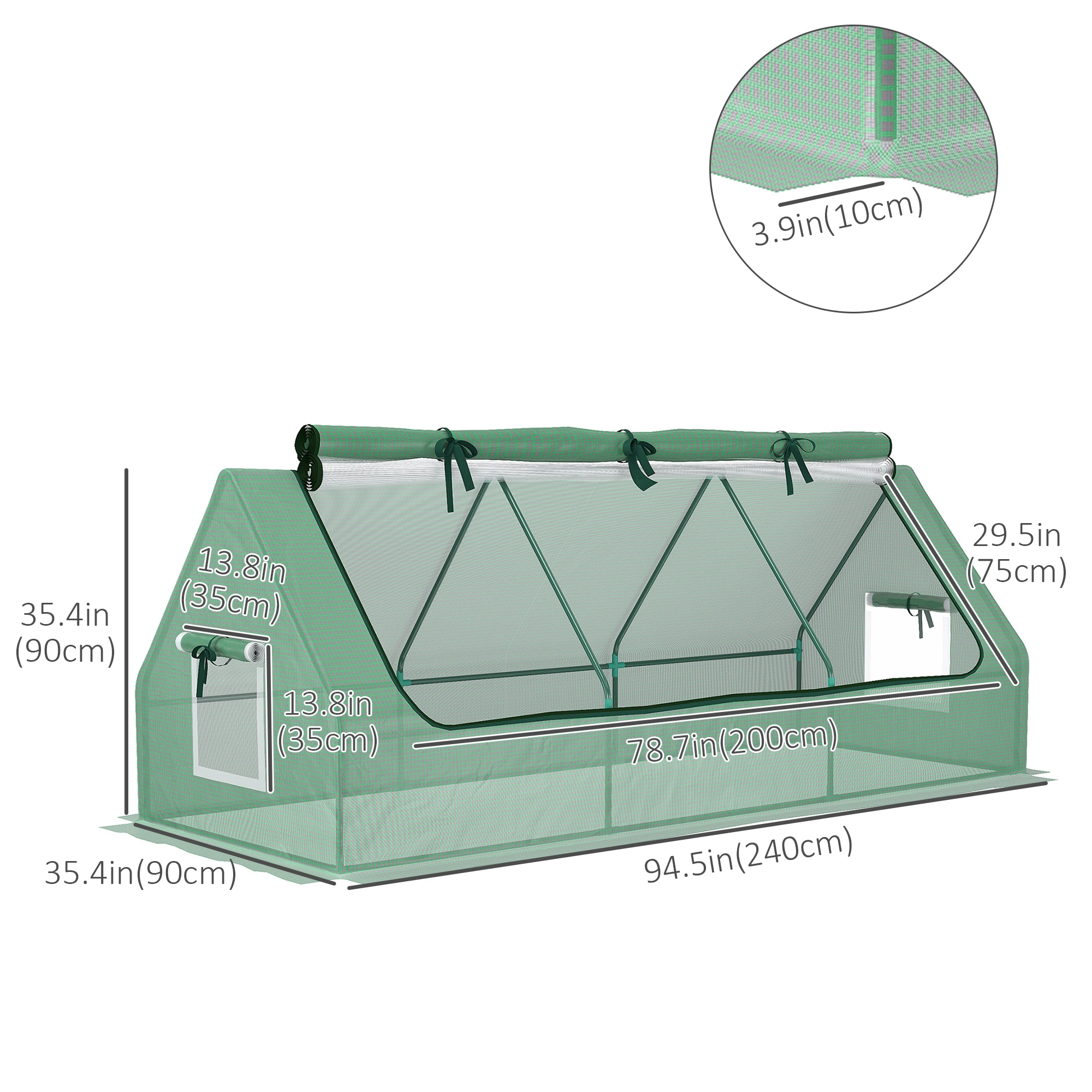 Mini Walk-in Greenhouse Indoor Outdoor - Portable Tunnel Garden with Adjustable Height, UV-Resistant Cover for Plants view 3
