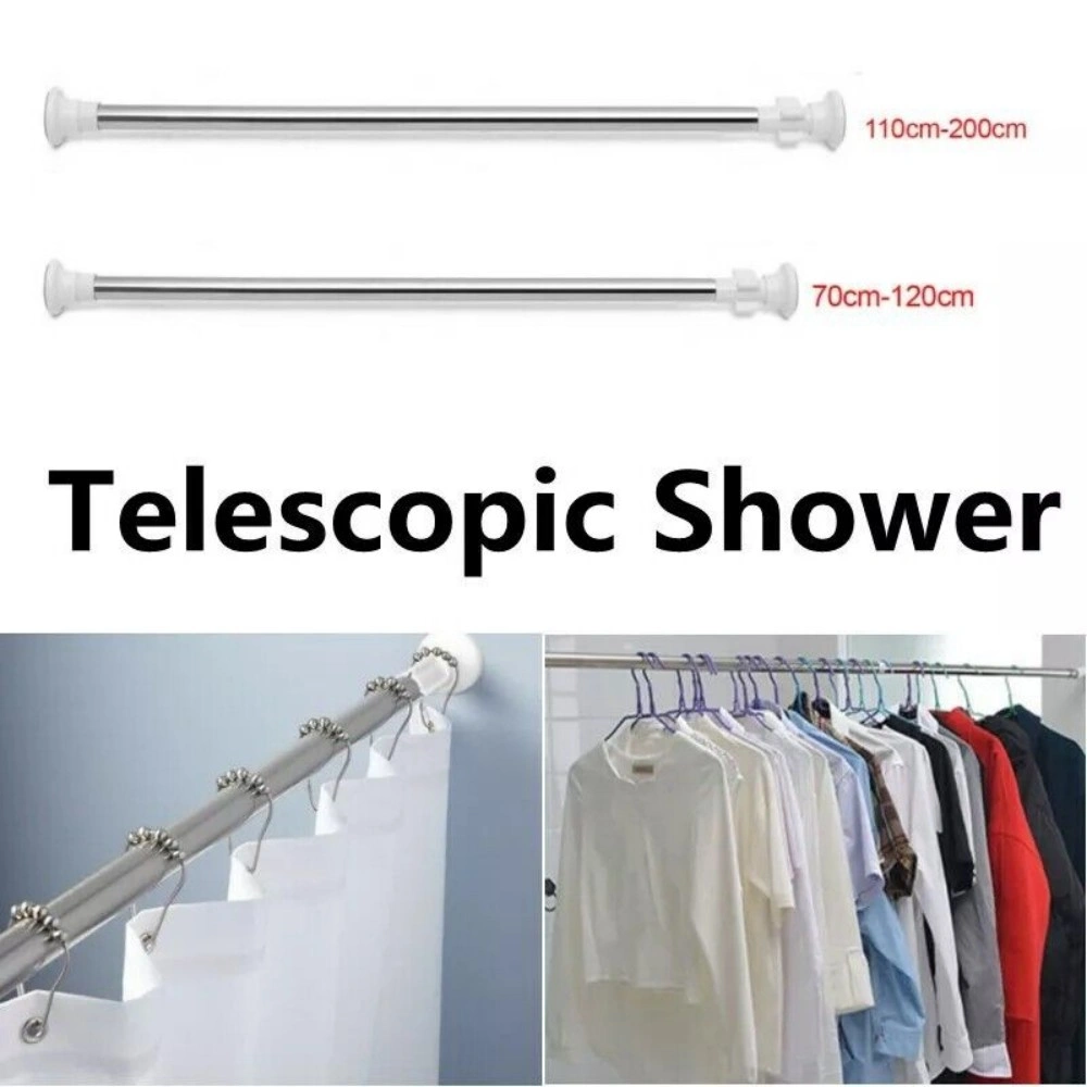Heavy Duty Telescopic Shower Curtain Pole - Extendable Tension Rod for Bathroom, Bath Door & Window view 4