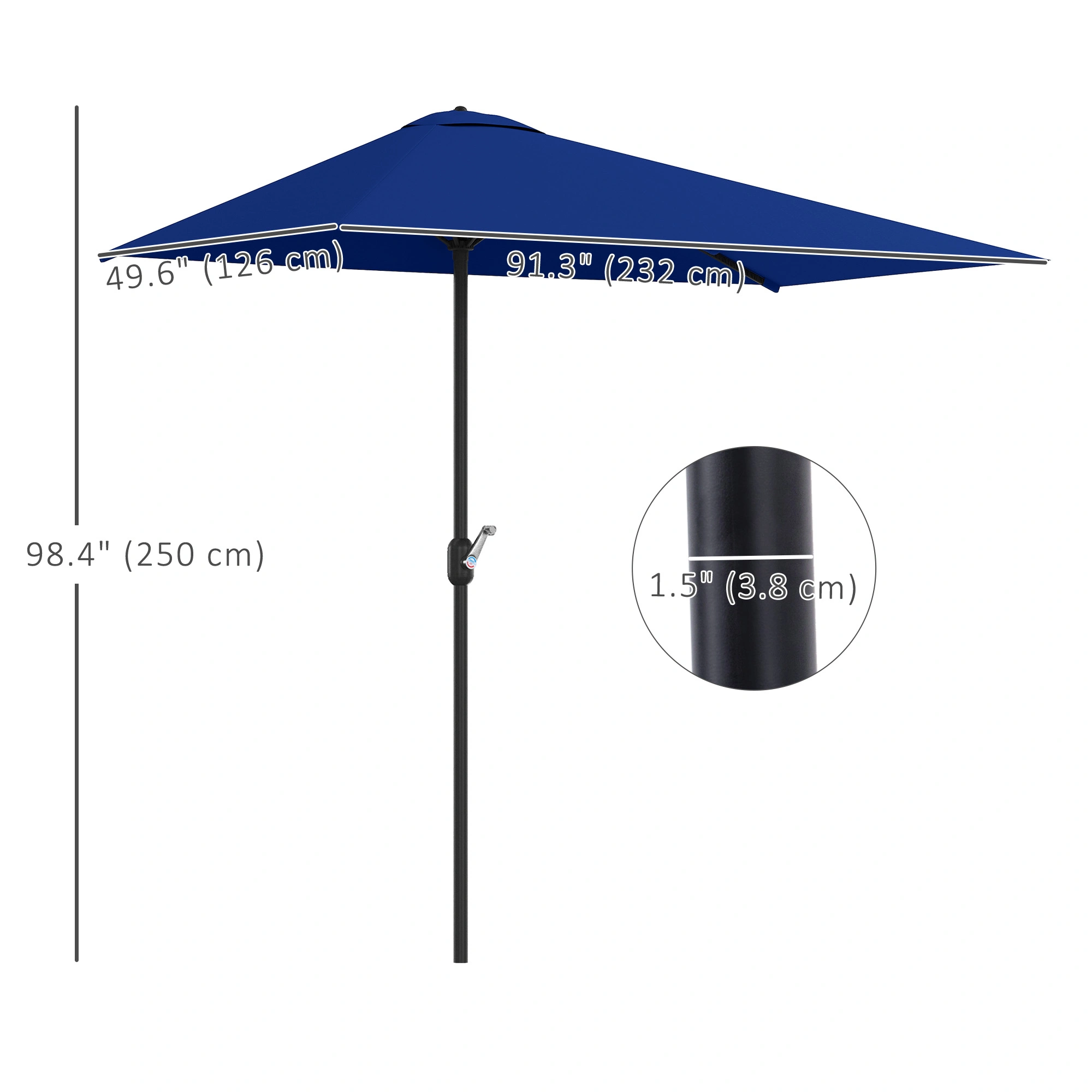 Large Beach Umbrella with Cross Canopy, Outdoor Sun Shade Umbrella for Pool Patio Beach Garden, Portable Wind Resistant Design view 3