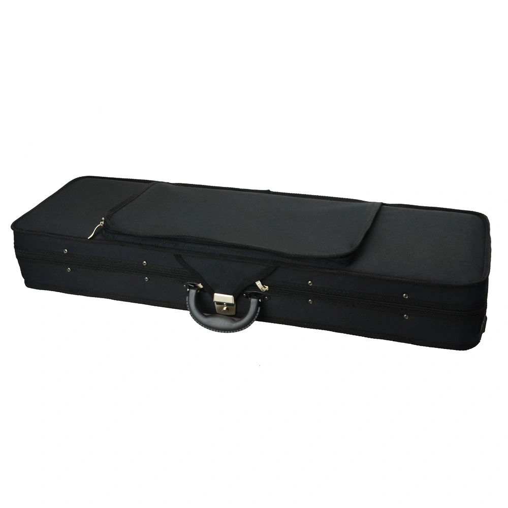 Fashion Square Nylon Violin Bag Case - Black Protective Travel Carrying Pouch