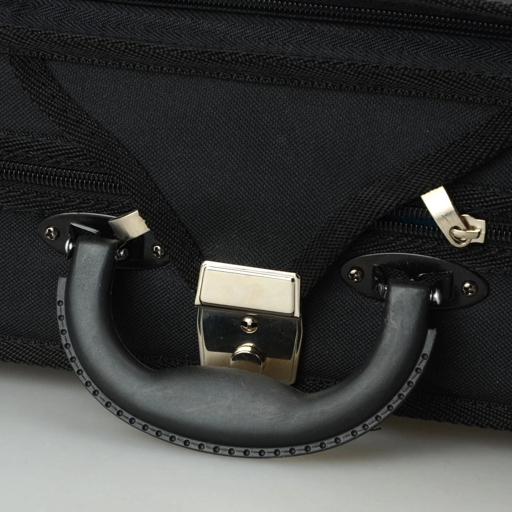 Fashion Square Nylon Violin Bag Case - Black Protective Travel Carrying Pouch view 2