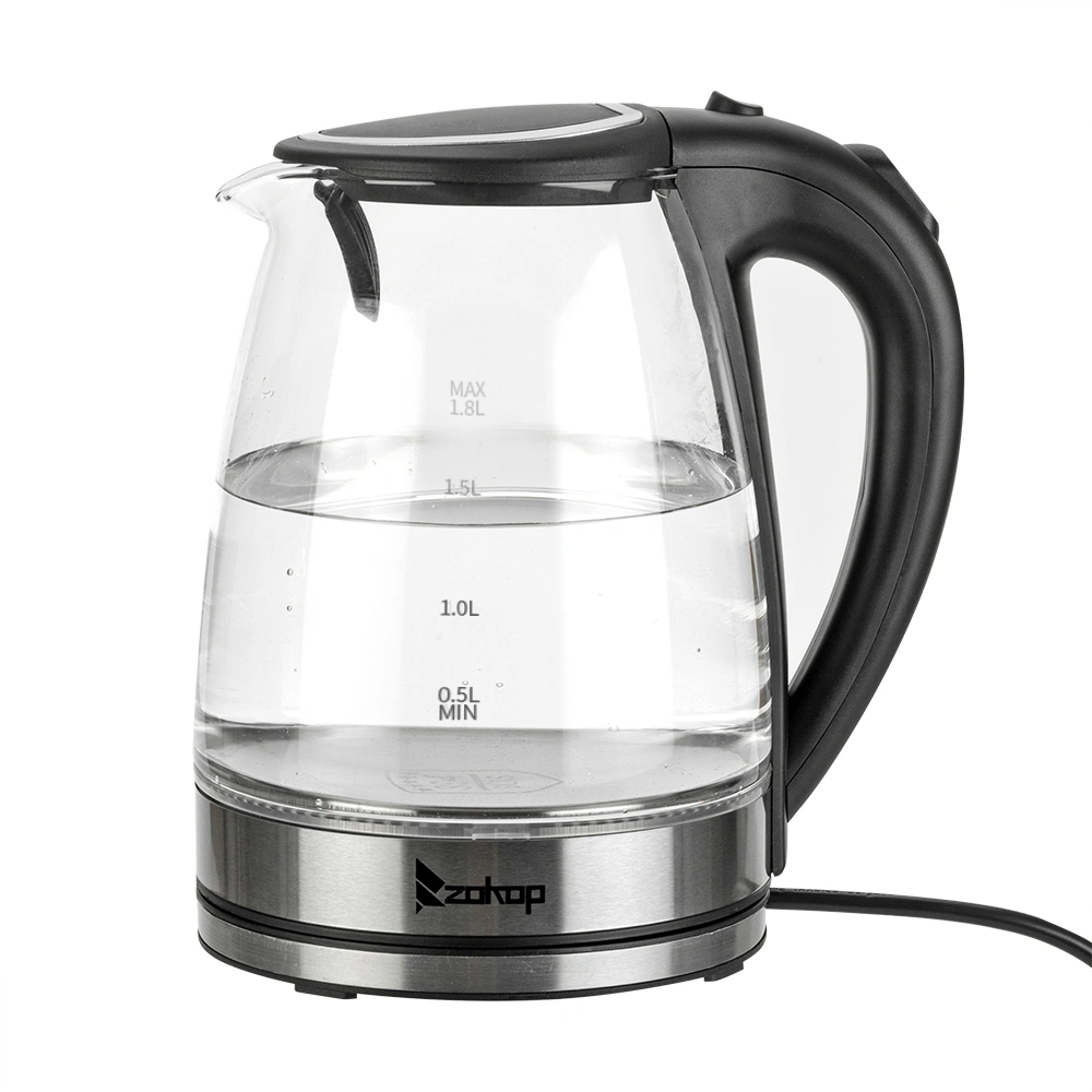 Electric Glass Kettle 1.8L 1200W 110V, HD-1857-A Boiling Water Pot with LED Light, Auto Shut-Off, US Plug