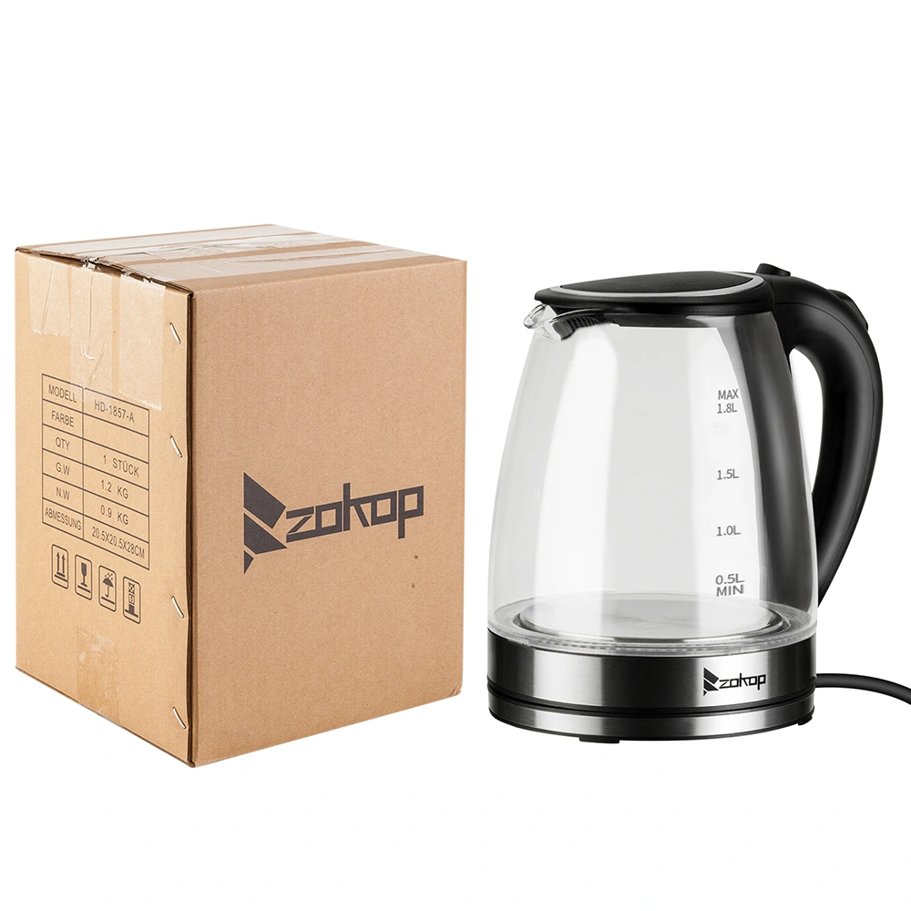 Electric Glass Kettle 1.8L 1200W 110V, HD-1857-A Boiling Water Pot with LED Light, Auto Shut-Off, US Plug view 18