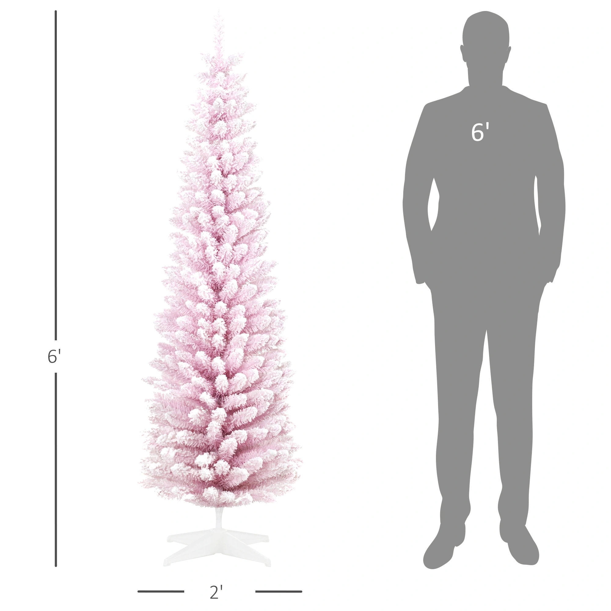 7ft Artificial Christmas Tree with LEDs, Full Pre-Lit Pine Tree, Realistic Evergreen Flock Decor, Easy Assembly Home Holiday Centerpiece view 2