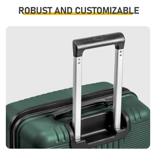 PP Trolley Case 20in 24in 28in 3PCS Suitcase Set Dark Green view 6