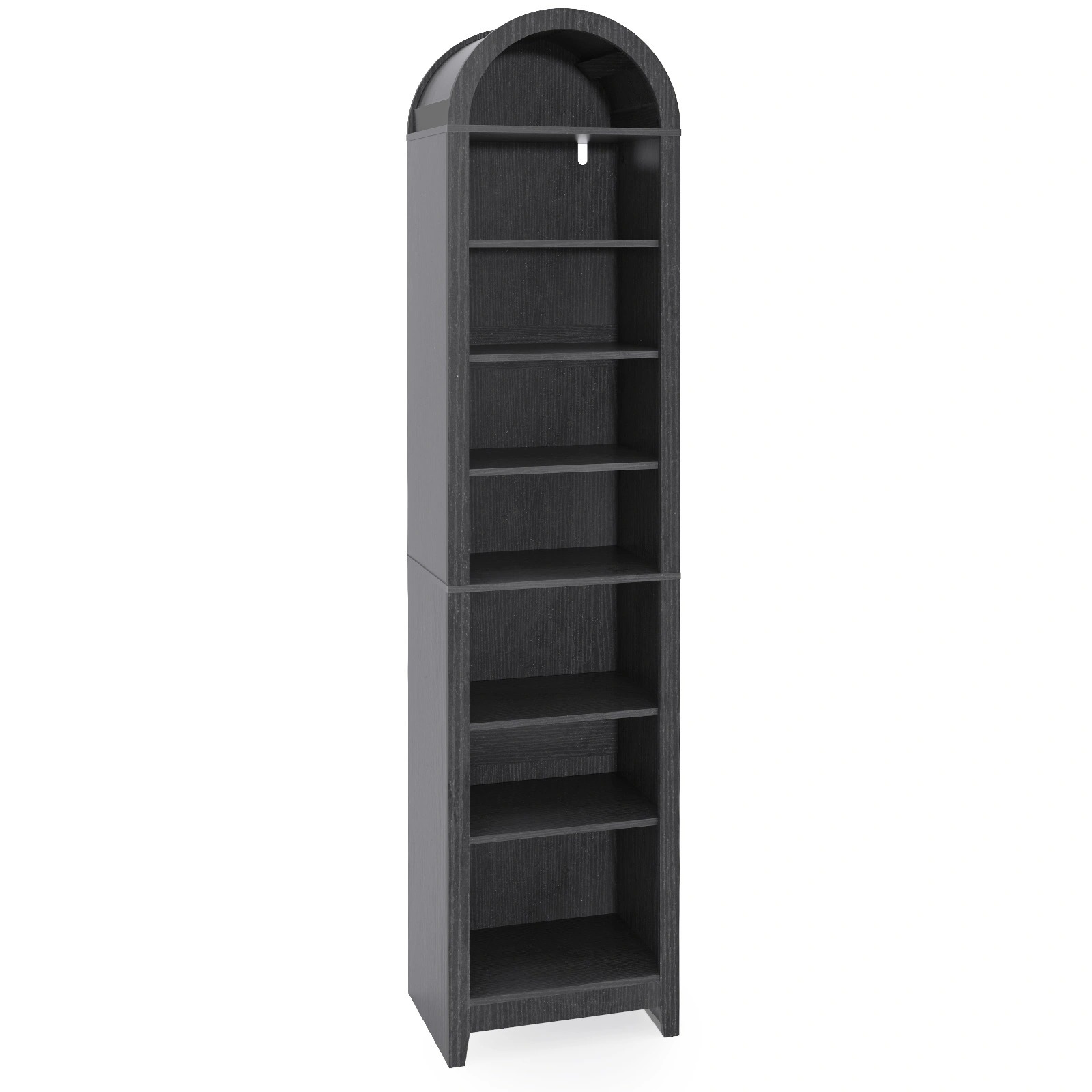 8-Tier Arched Dome Display Rack Particleboard Melamine-Faced Bookshelf 15.75*11.81*70in Black view 3