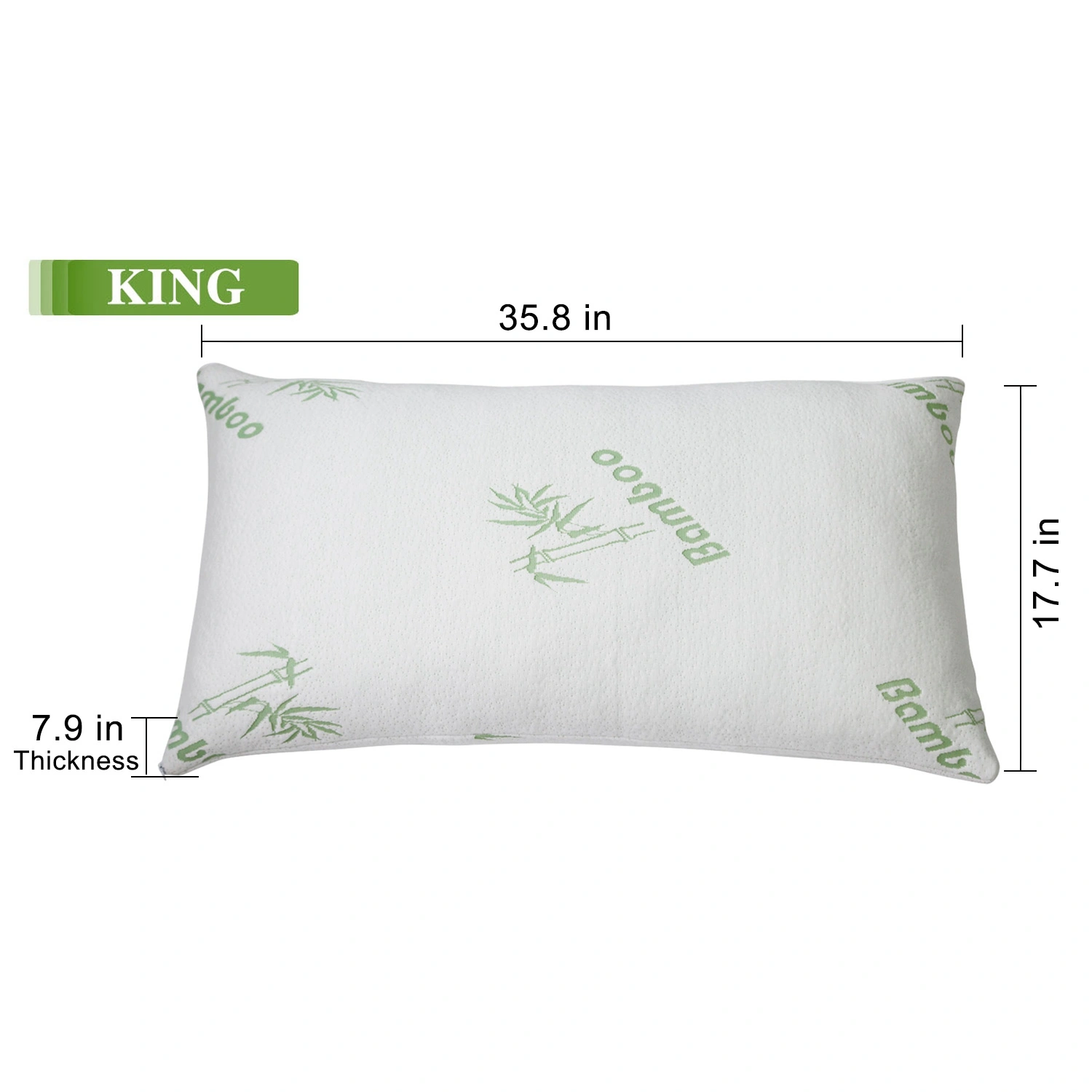 2 Pack Bamboo Memory Foam Pillow, Hypoallergenic Shredded Bed Pillow Queen Size, Washable Cover, Neck & Head Support for Sleeping view 9
