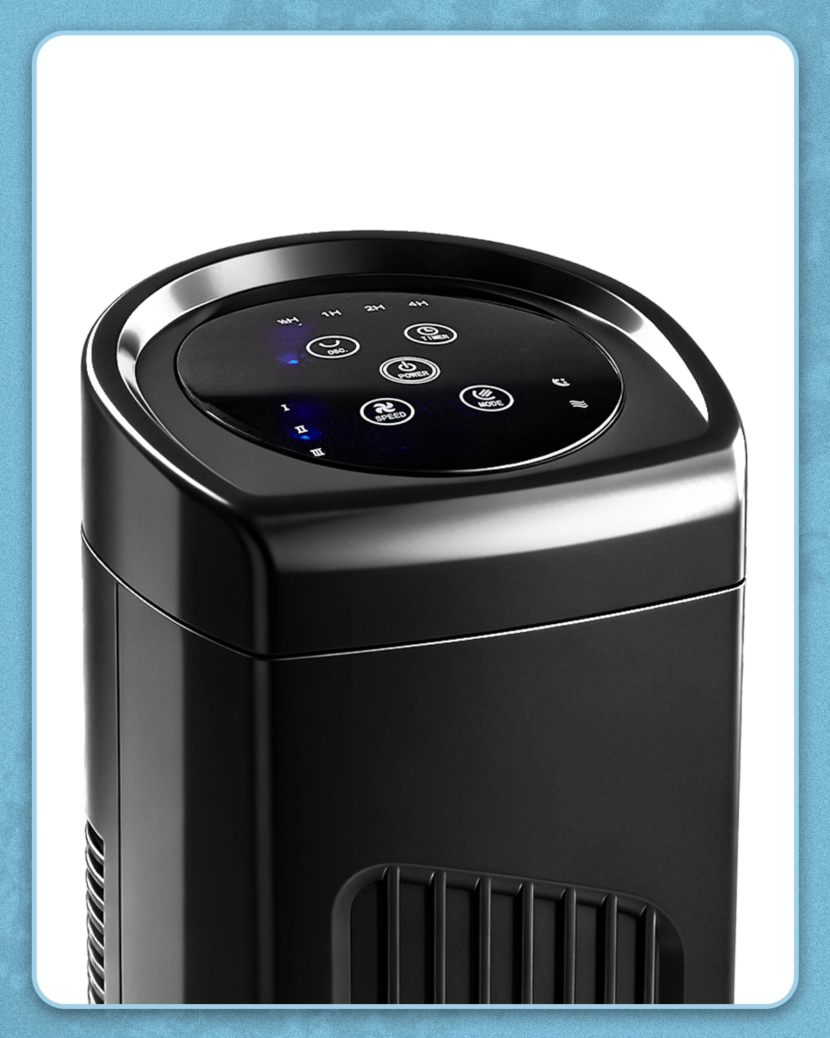 US Standard RTW-AR Tower Fan, 110V, 45W, 32 Inch Column Tower Fan, Touch Control with Remote, Plastic Body, Copper Motor, Black, 3 Speeds, 3 Wind Modes, Oscillating, 7.5-Hour Timer for Home Use view 9