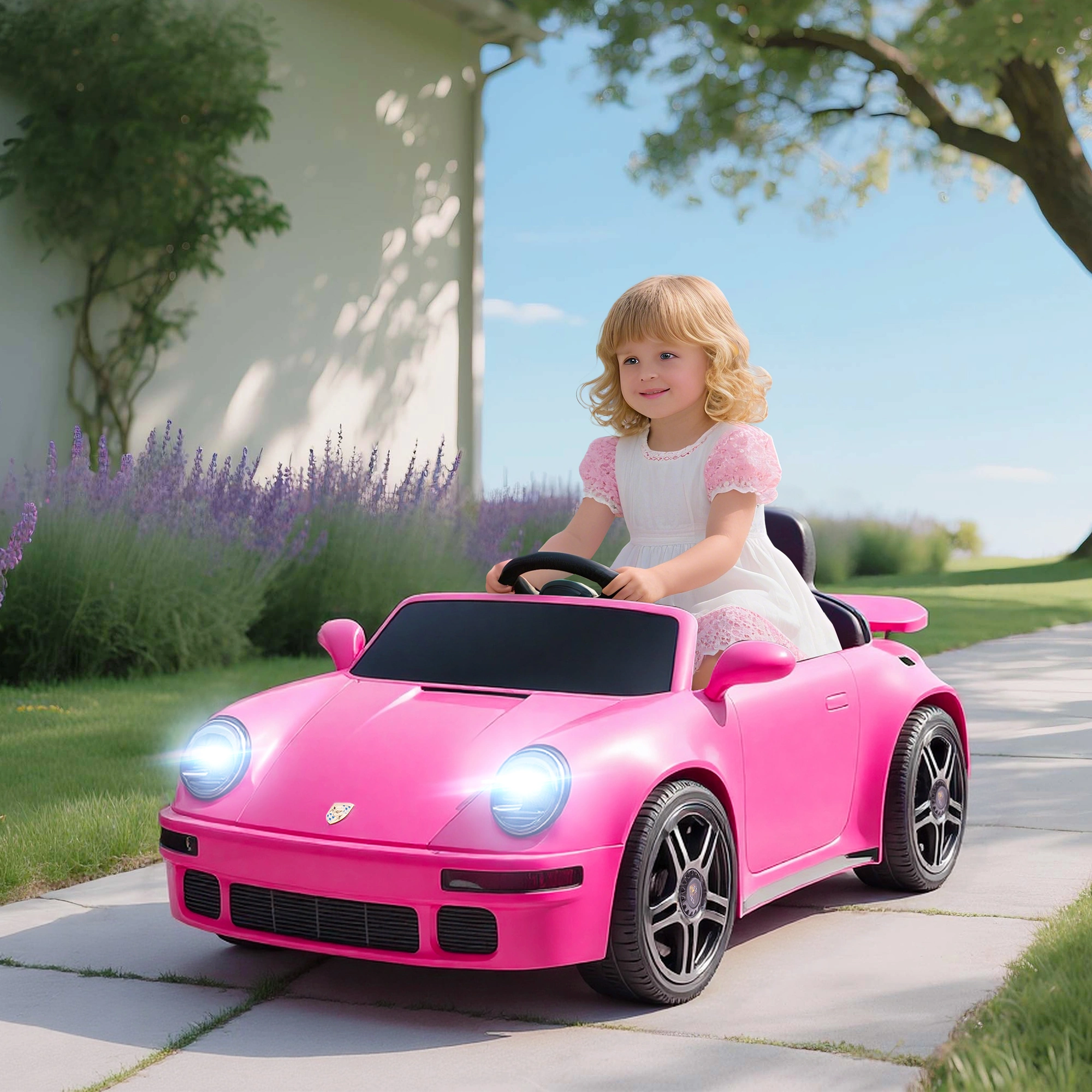 Kids Electric Truck Car Ride-On Vehicle with Remote, 12V Battery, Rechargeable, LED Lights, Music