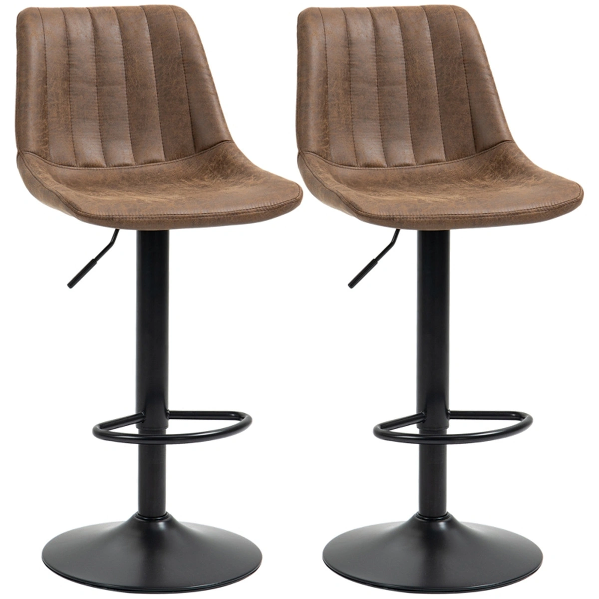 Modern Bar Stool Swivel Counter Height Chair,PU Leather Dining Chair with Footrest,Office Chair 21.7"W×22"D×45"H,Black Metal Frame view 3
