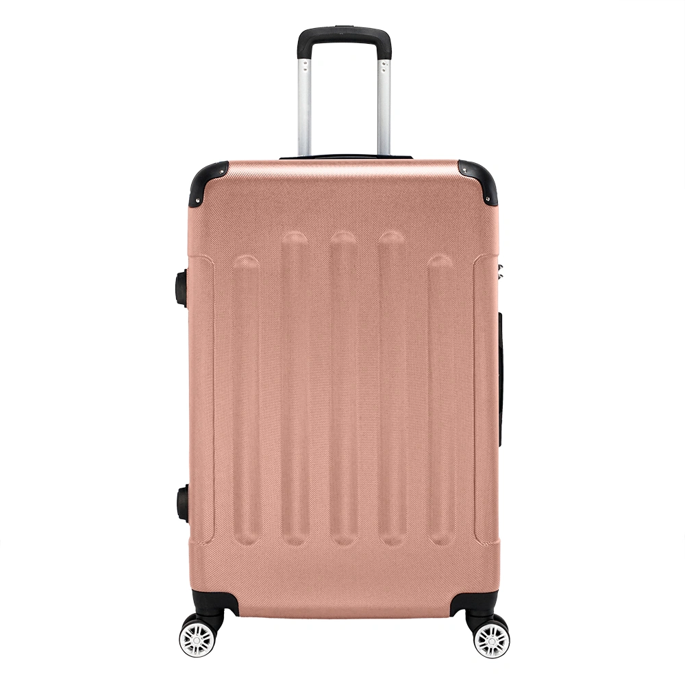 3-in-1 Expandable ABS Luggage Set with Wheels 20" 24" 28" Rose Gold Portable Trolley Case view 3