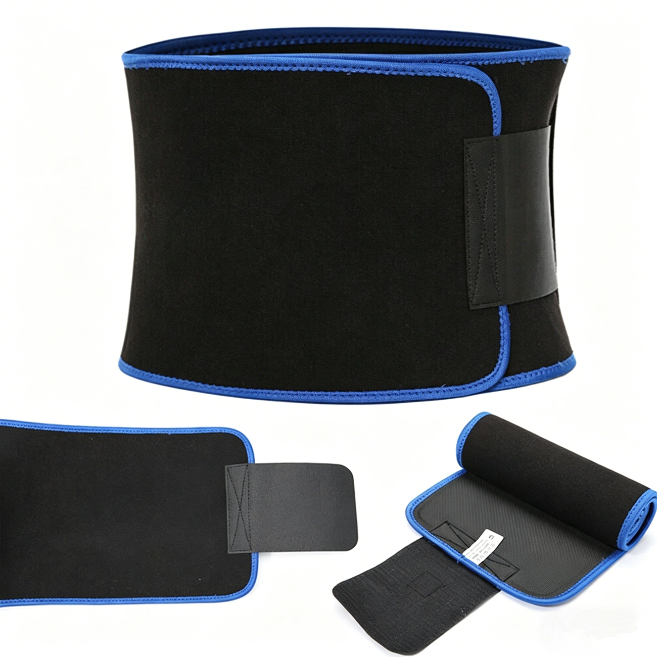 Waist Trimmer Belt Blue Black Sport Workout Shaper Burner Slimming W/ Phone Pocket Neoprene Belt view 3