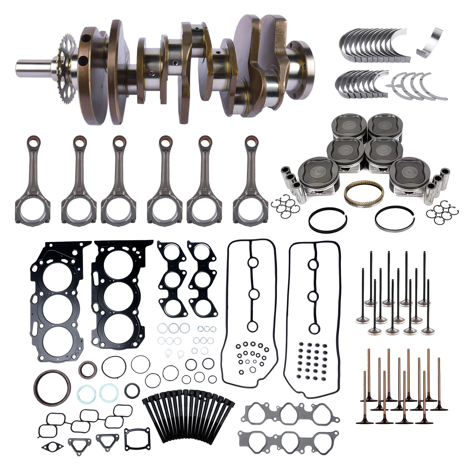 Engine Rebuild Kit Crankshaft Pistons Rods Replacement for Toyota 4Runner FJ Cruiser 4.0L