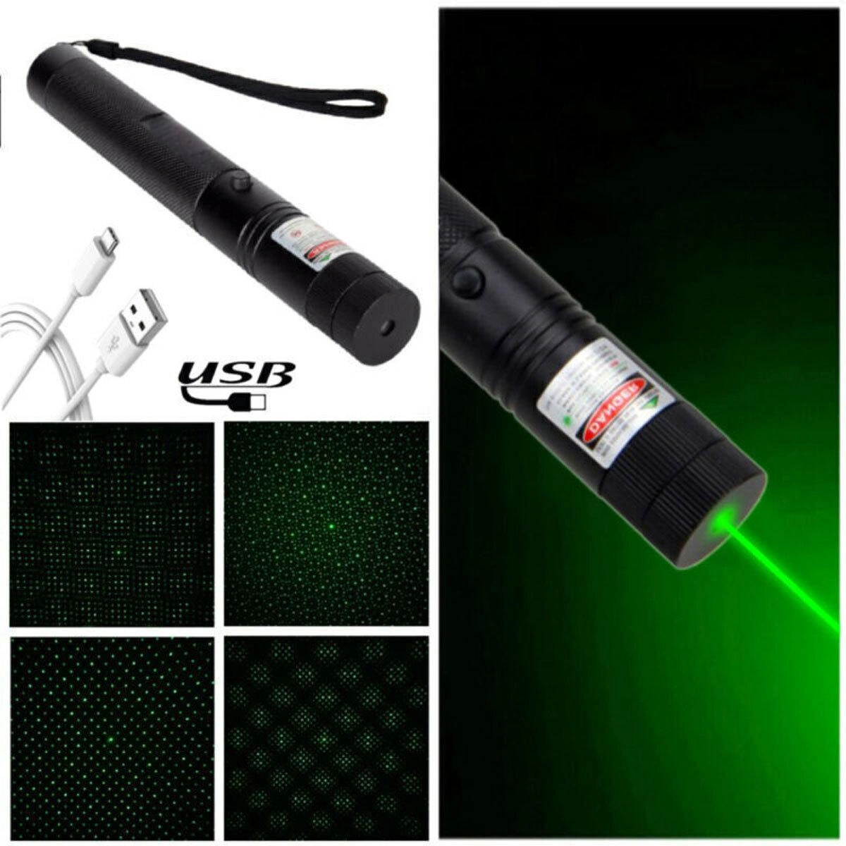 2 Pack USB Rechargeable 532nm Green Laser Pointer Pen, Astronomy Star Beam, Includes USB Charging Cable view 5