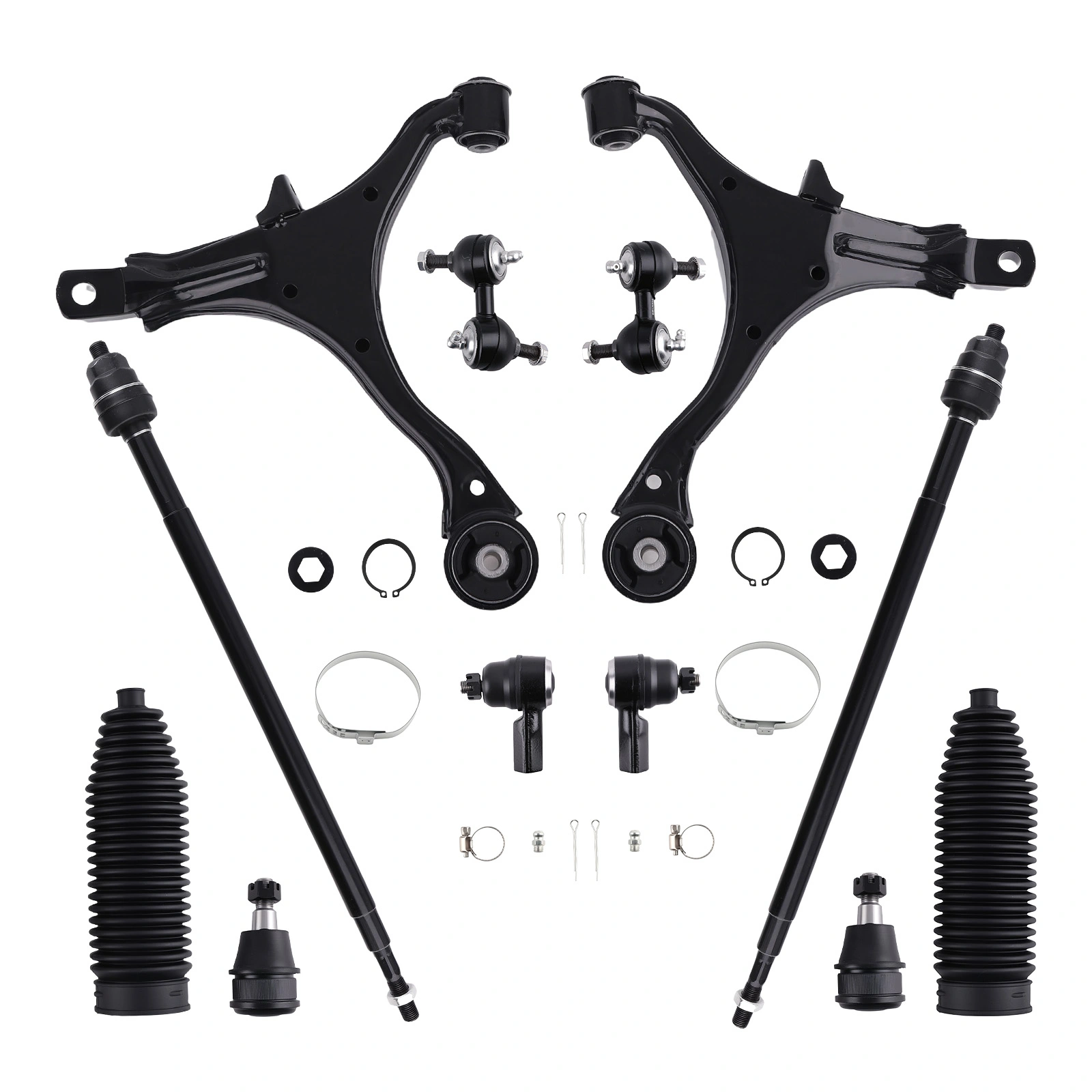 12x Front Suspension Lower Control Arms Tie Rods Kit fit for Honda CR-V 2002-2004