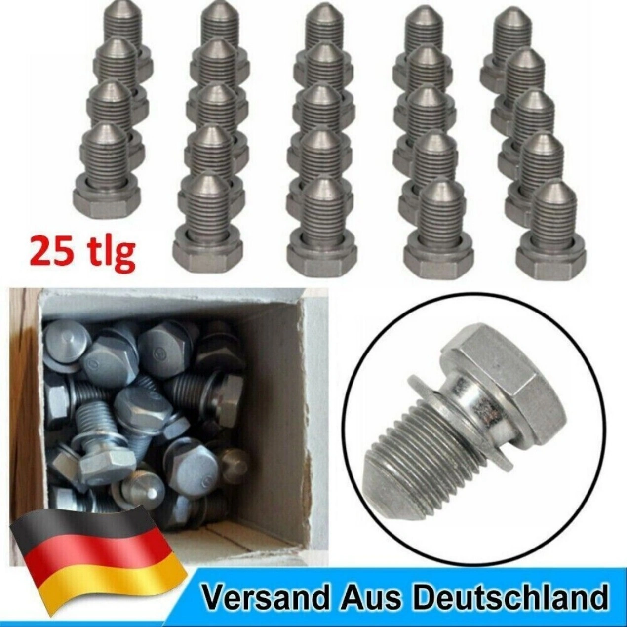Oil Drain Screw M14x1.5, Oil Pan Plug for Audi Seat Škoda VW N90813202 view 2