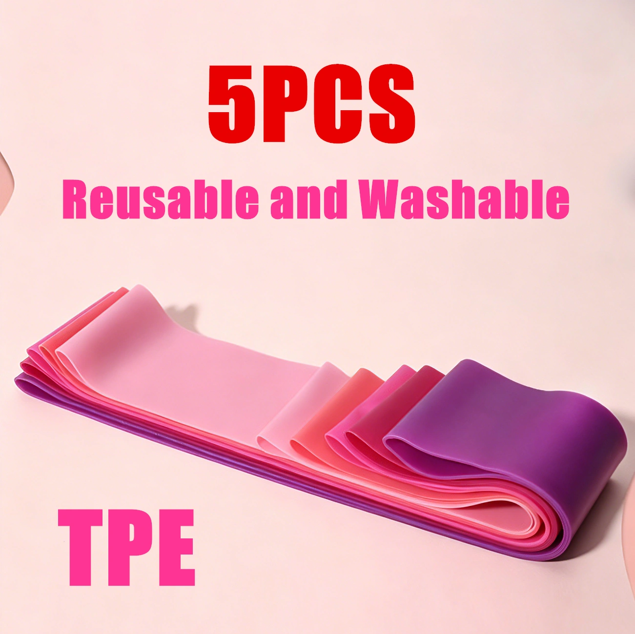 Set of 5 Resistance Exercise Loop Bands Fitness Yoga Resistance Band TPE Pink (US Logistics only For USPS.TK/TMEU only For self-pickup) view 11