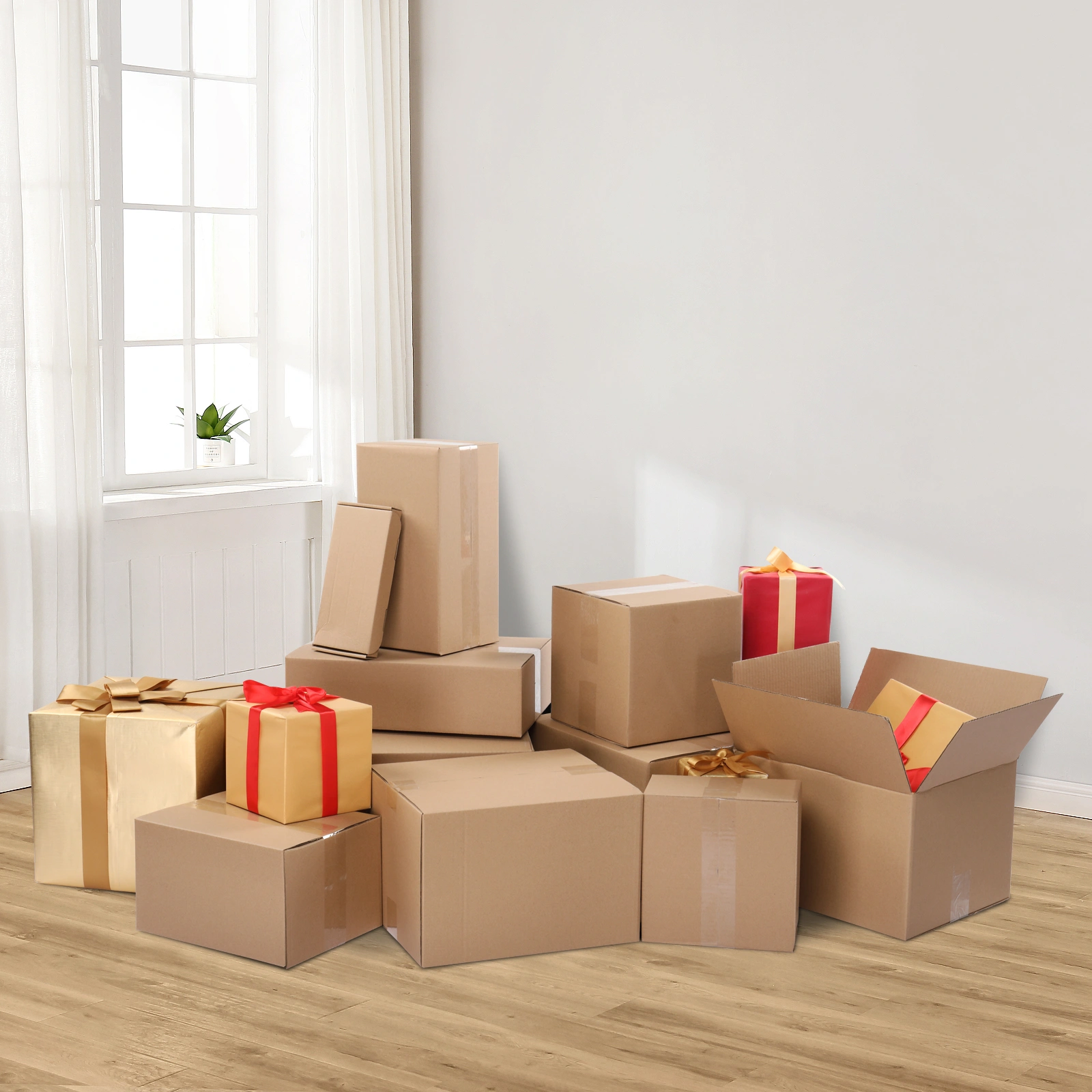 50pcs 12 "x 10" x 8 "(30.5x25.4x20.3) 3mm thick corrugated cardboard box in kraft paper color view 9