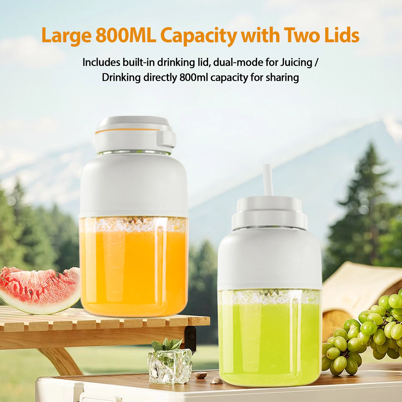 Portable Juicer Blender, 78W Mini Blender, 1200ml Large Capacity for Kitchen Travel Gym view 5