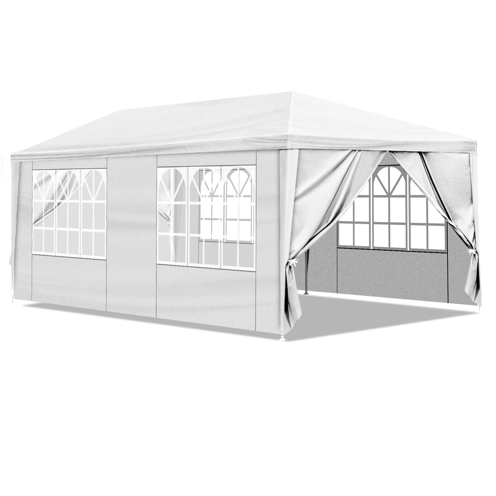 10x20 ft White Outdoor Party Tent with 6 Removable Sidewalls, Waterproof Canopy Wedding Gazebo for Patio & Garden view 2