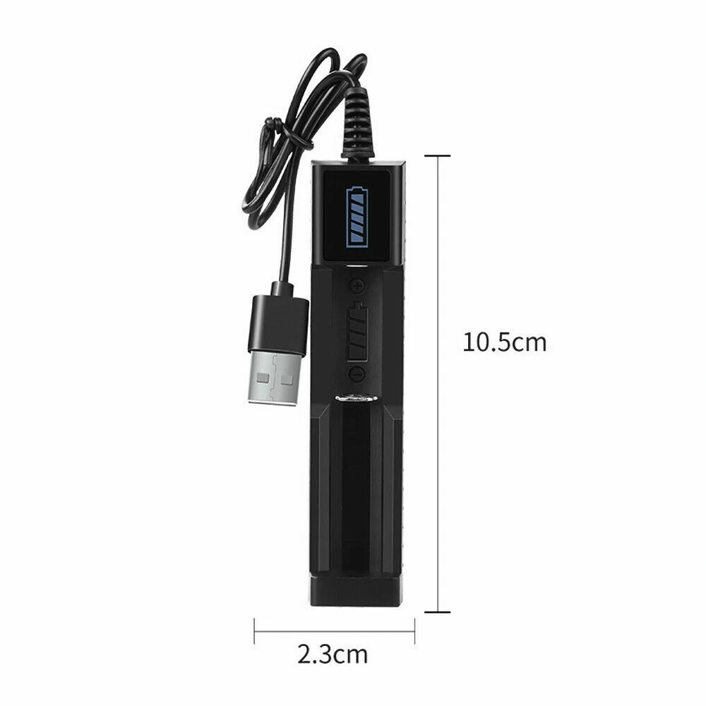 2PCS 18650 Rechargeable Batteries + 1PCS USB Charger Set Kit for Flashlights Headlamp Torch Light view 2
