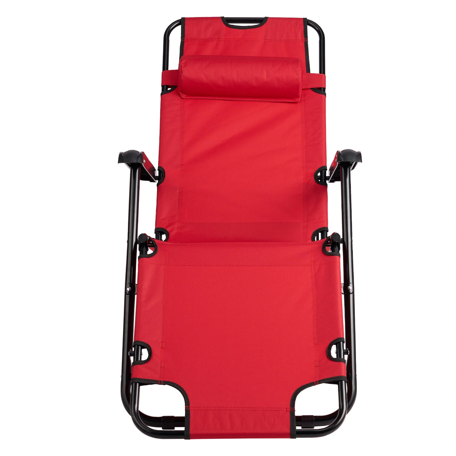 Portable Dual Purposes Extendable Folding Reclining Chair Red view 7