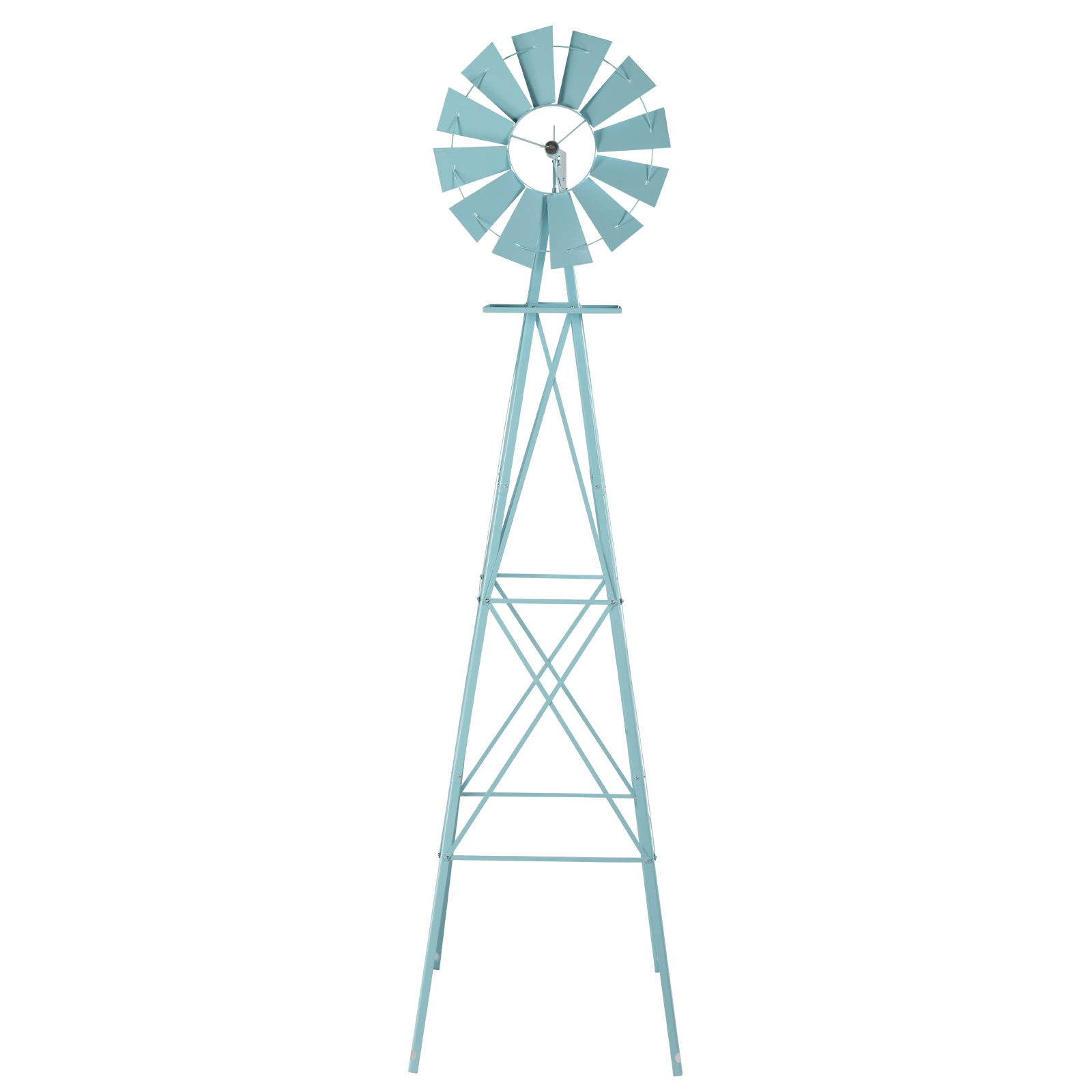 8FT Weather Resistant Yard Garden Windmill Blue view 2