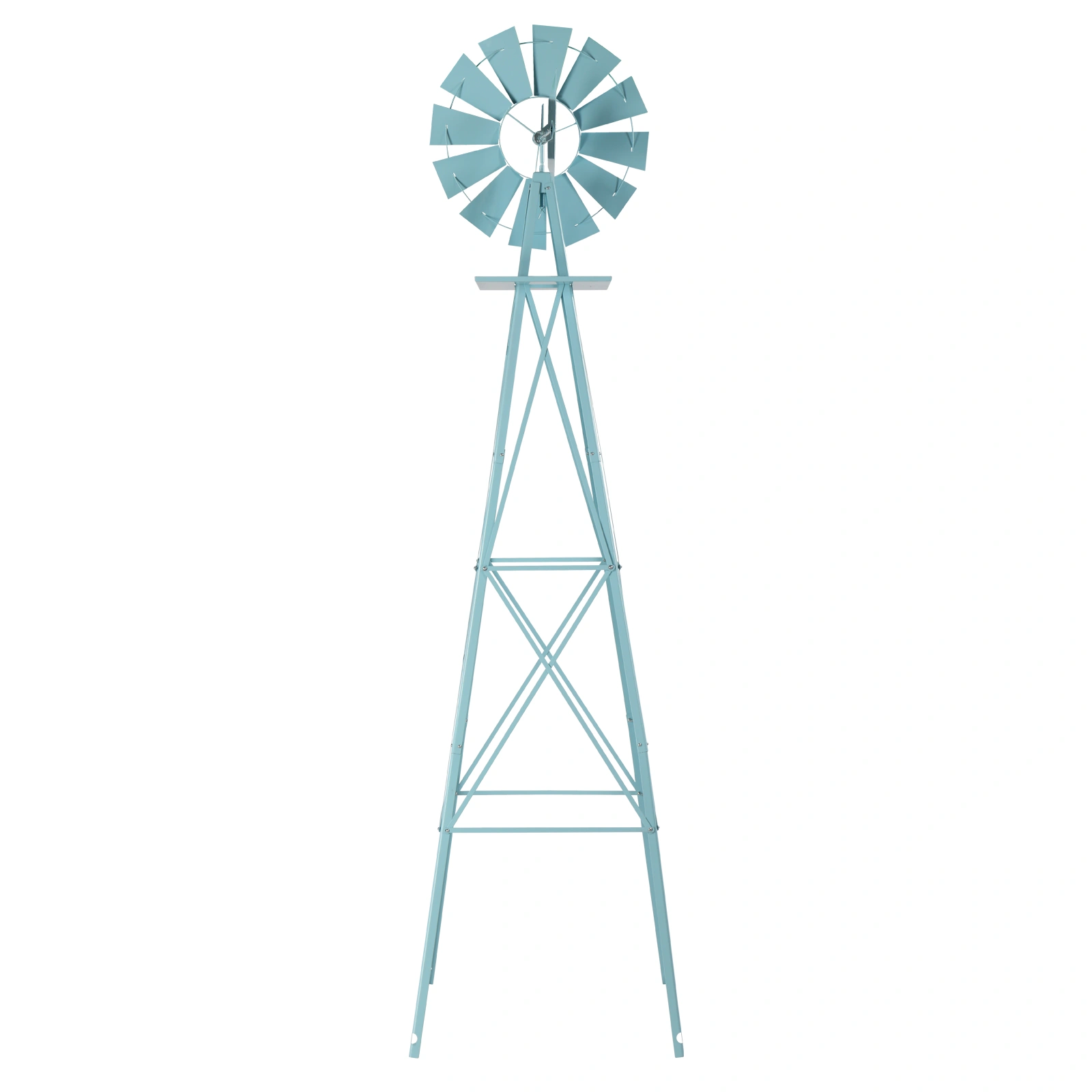 8FT Weather Resistant Yard Garden Windmill Blue view 4