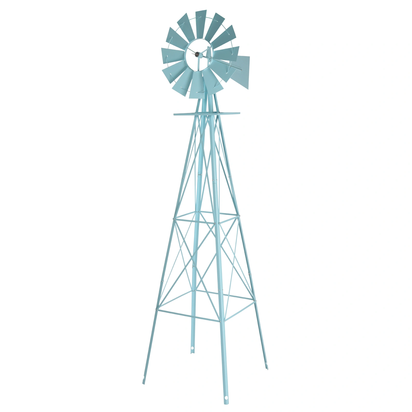 8FT Weather Resistant Yard Garden Windmill Blue view 6