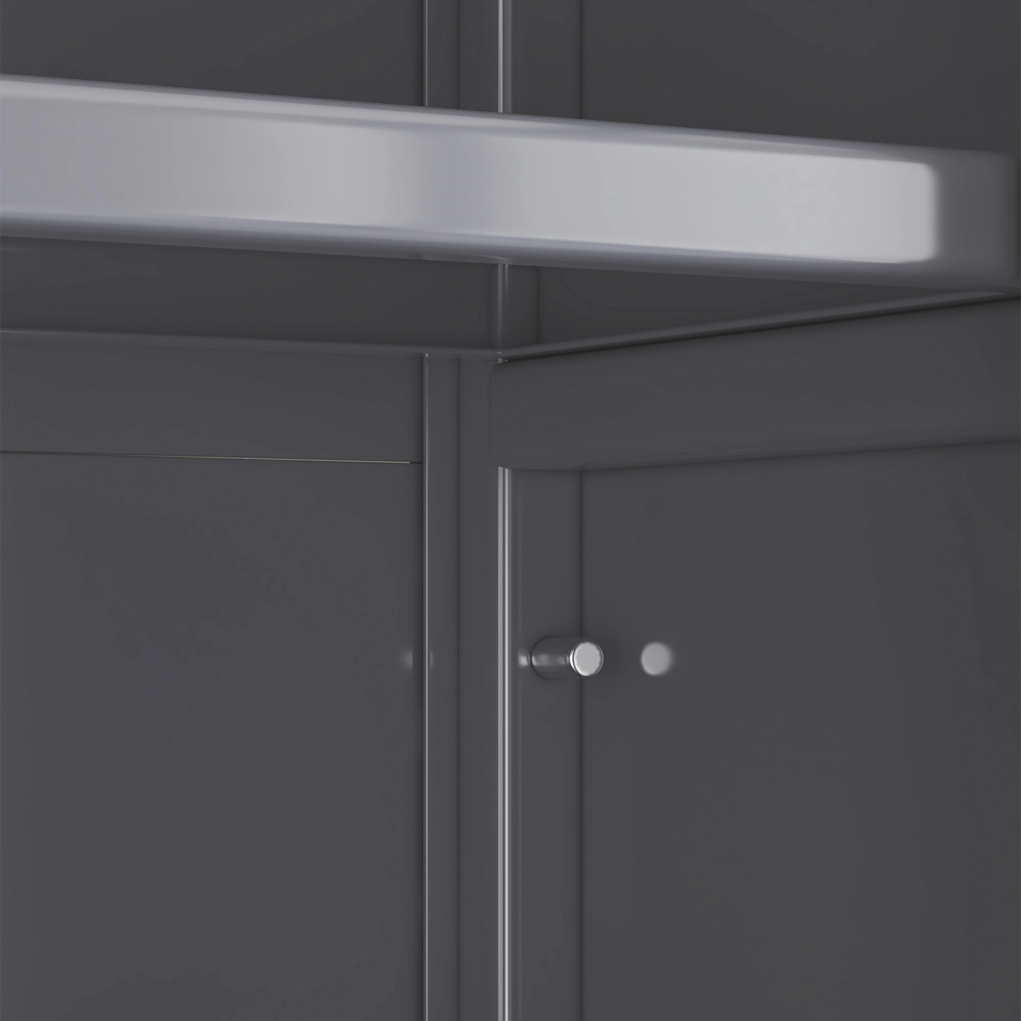 Open-door kitchen shelving Floor-to-ceiling multilevel household microwave storage cabinet bowls side cabinets cabinets Storage cabinets Grey color view 4