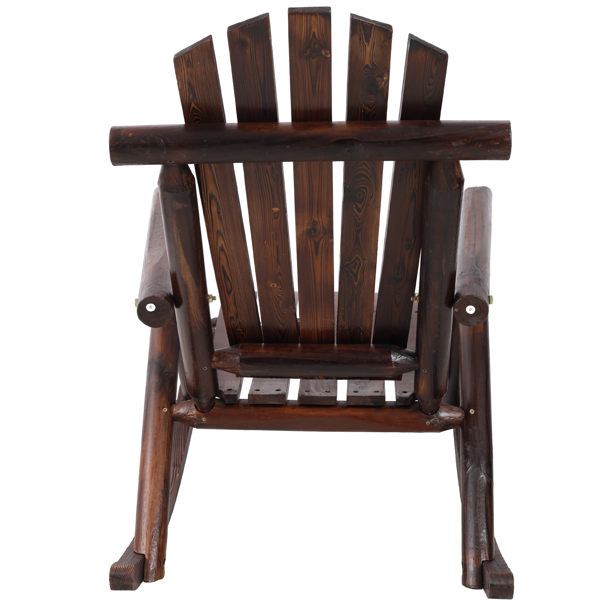 Solid Fir Wood Porch Rocker Chair - Outdoor Garden Patio Rocking Chair, Brown, Heavy Duty view 10
