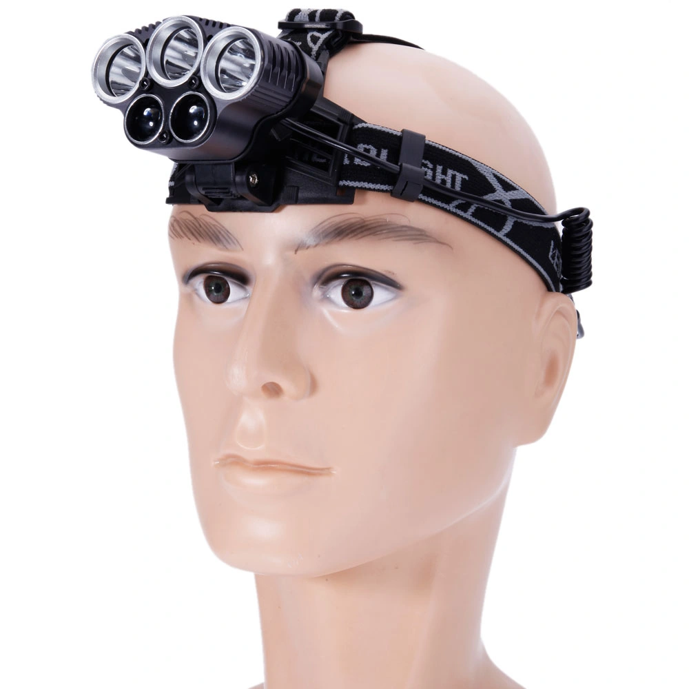 5-LED 5000LM 3 Modes White Light Aluminum Alloy LED Headlamp Torch Black view 3