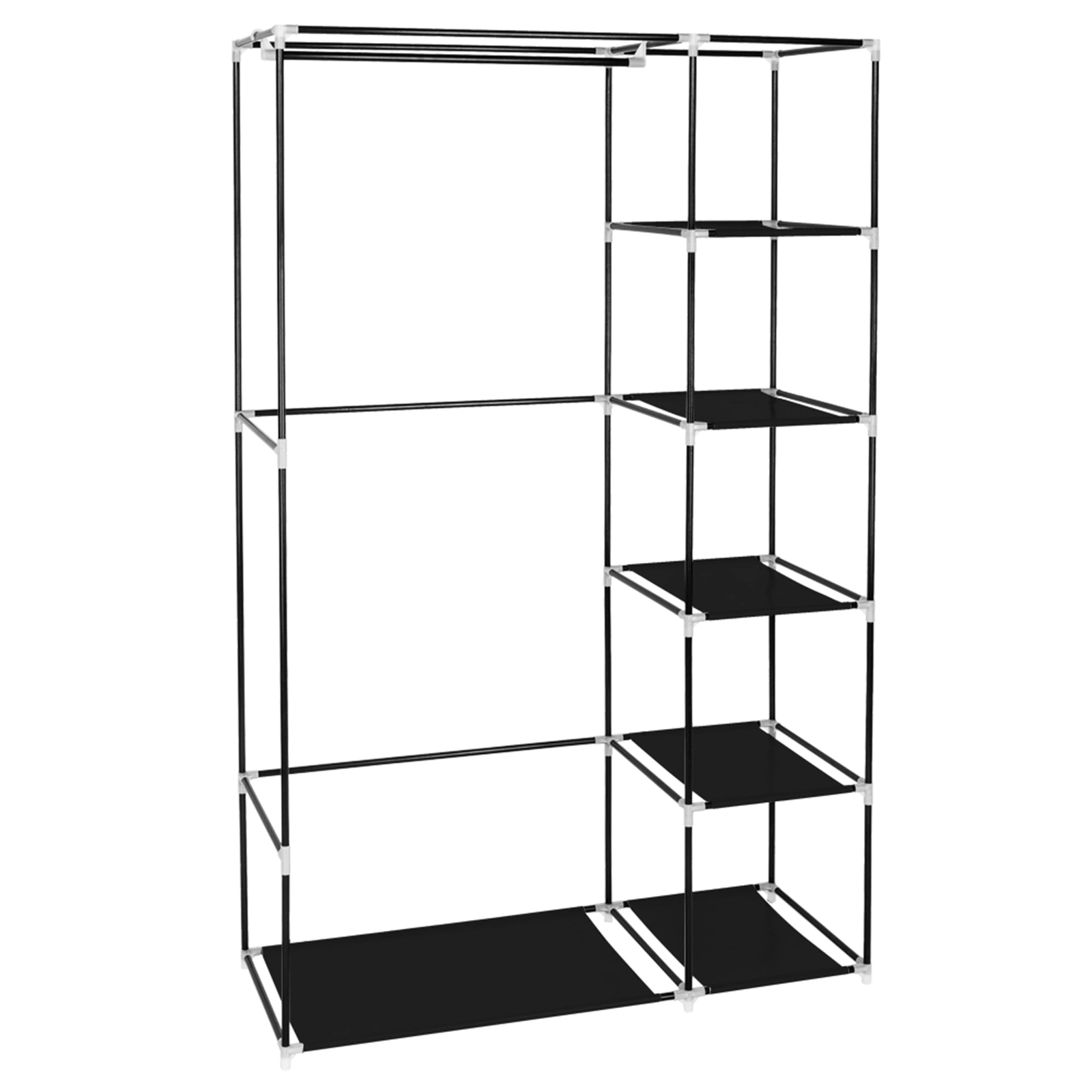 67" Portable Clothes Closet Wardrobe with Non-woven Fabric and Hanging Rod Quick and Easy to Assemble Black view 5