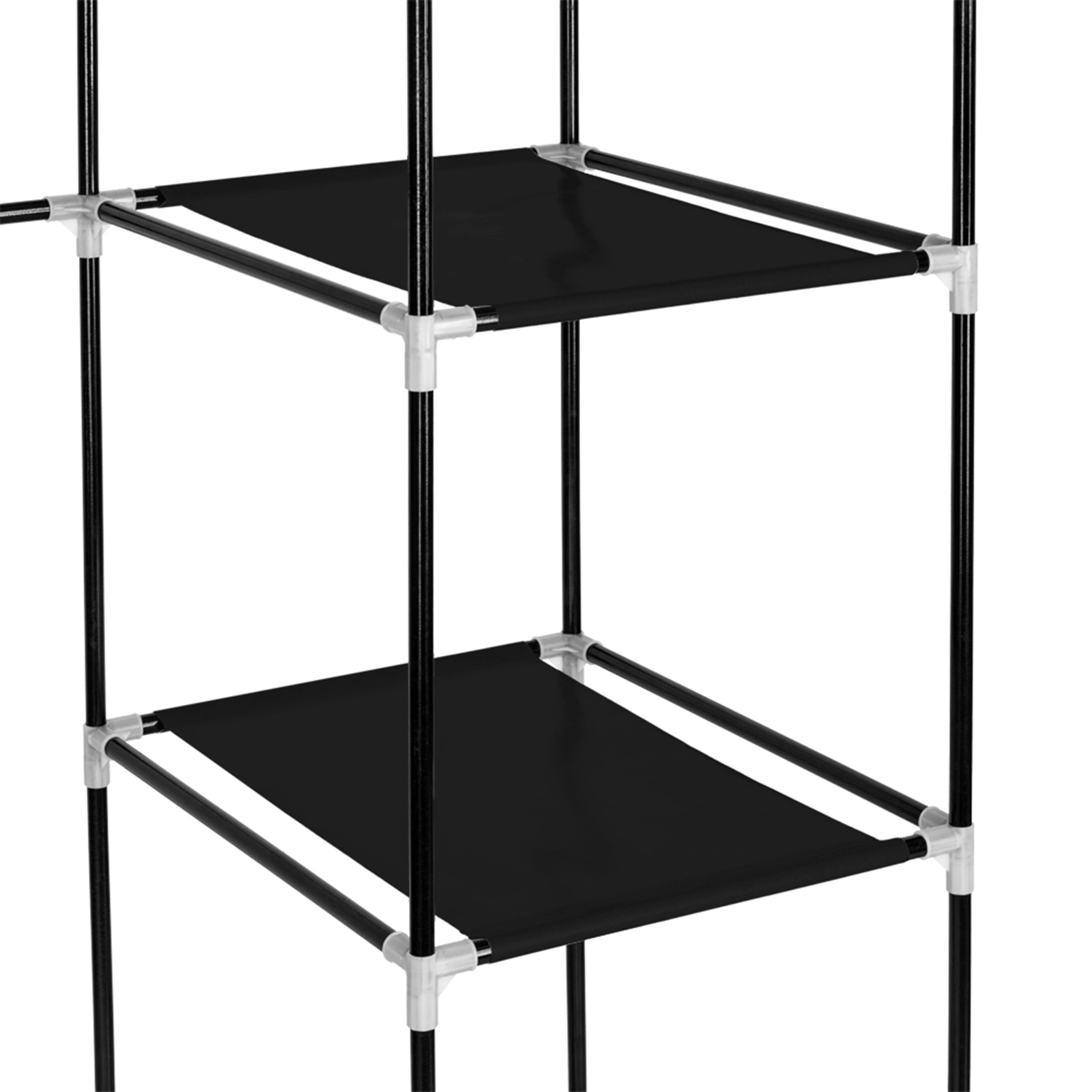 67" Portable Clothes Closet Wardrobe with Non-woven Fabric and Hanging Rod Quick and Easy to Assemble Black view 6