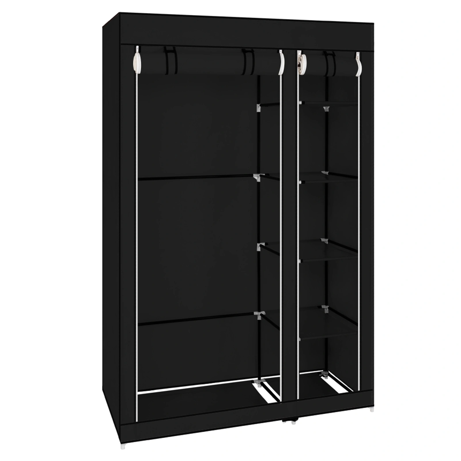 67" Portable Clothes Closet Wardrobe with Non-woven Fabric and Hanging Rod Quick and Easy to Assemble Black view 7