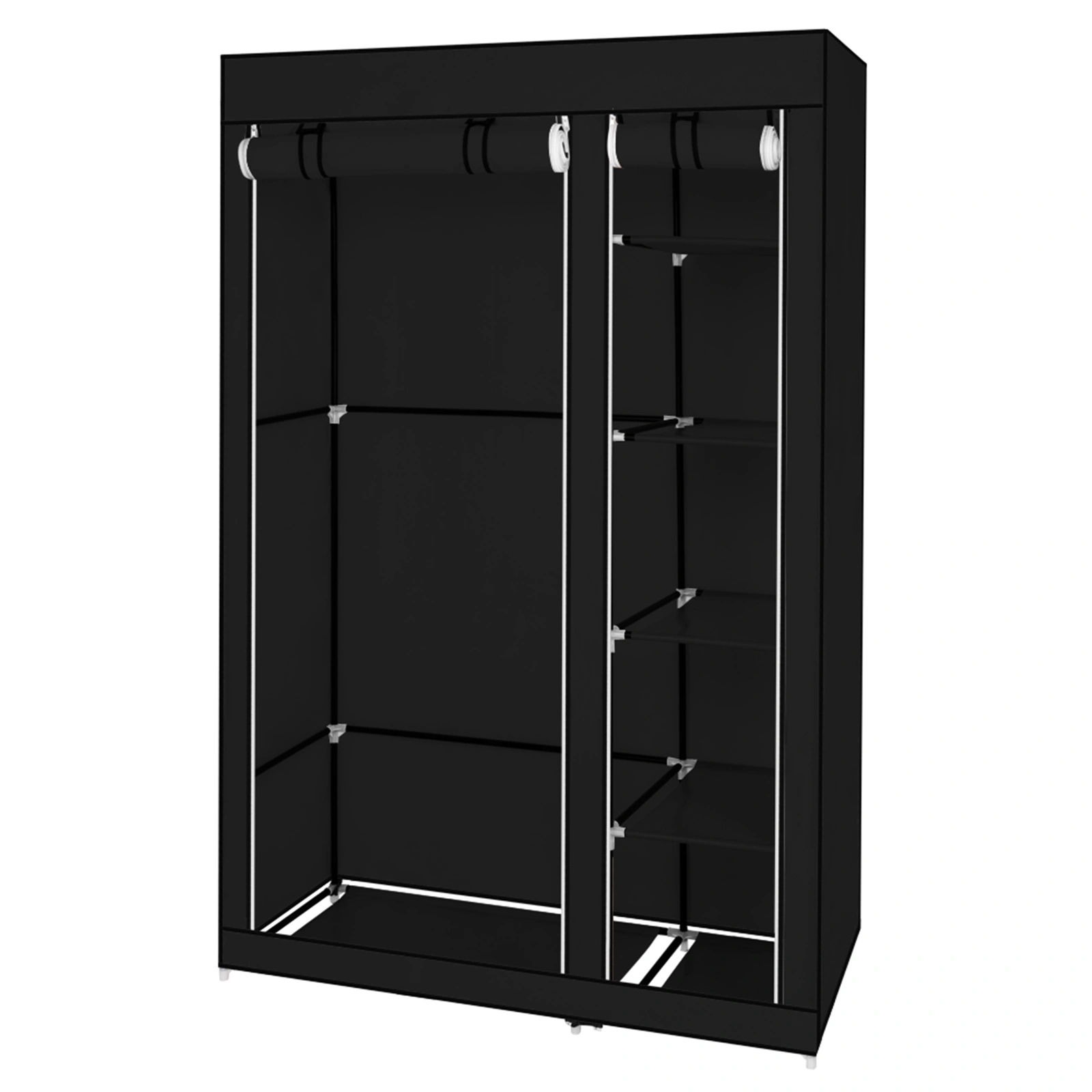 67" Portable Clothes Closet Wardrobe with Non-woven Fabric and Hanging Rod Quick and Easy to Assemble Black view 8