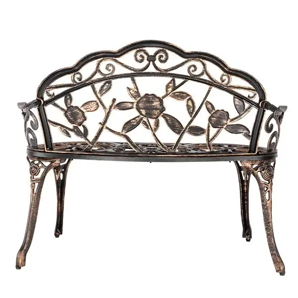 38.5" Cast Aluminum Outdoor Courtyard Decoration Park Leisure Rose Chair view 3